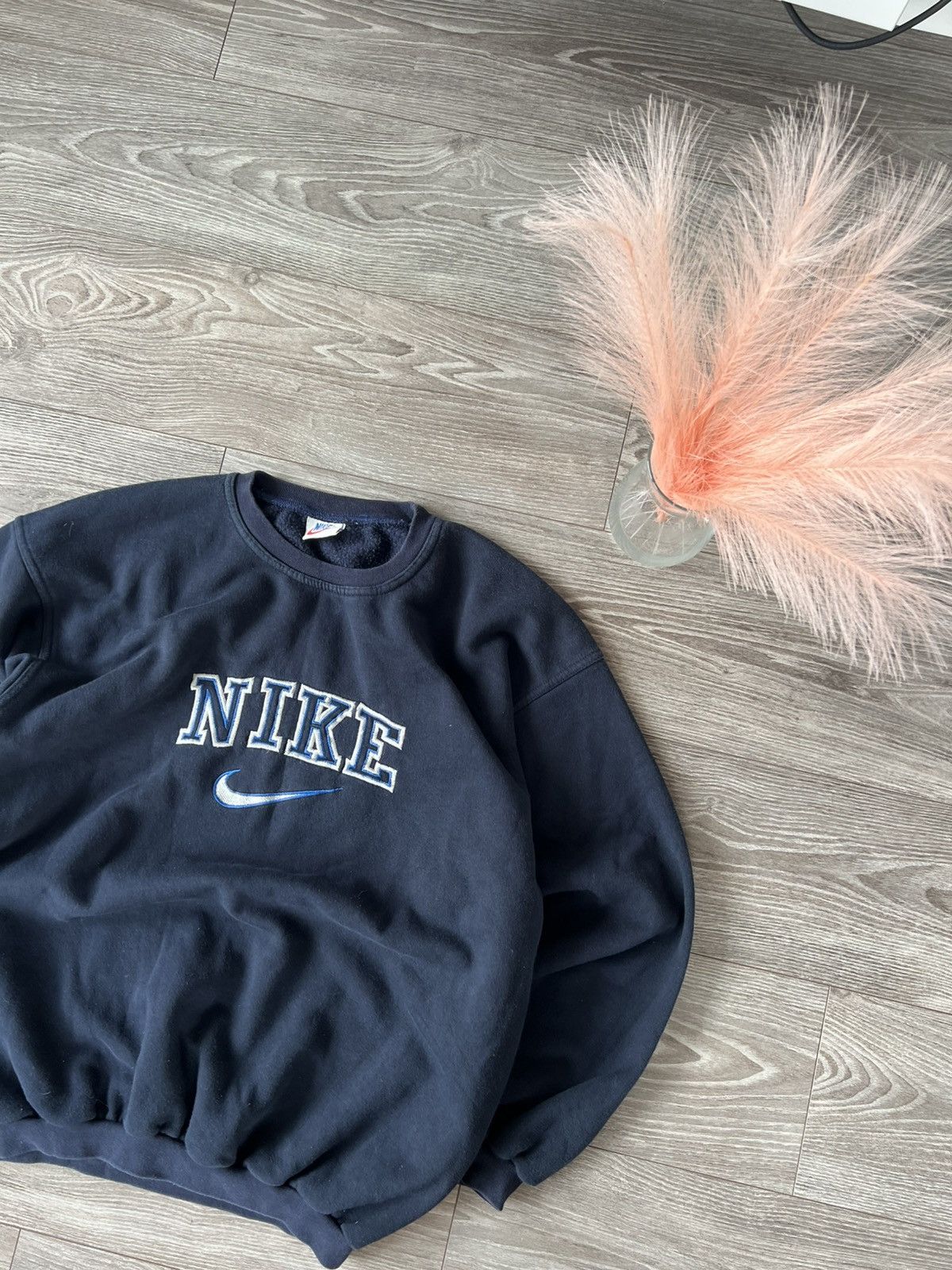 Other Vintage Nike Knit Central Logo Oversize Crew Neck Sweatshirt Size US L / EU 52-54 / 3 - 2 Thumbnail