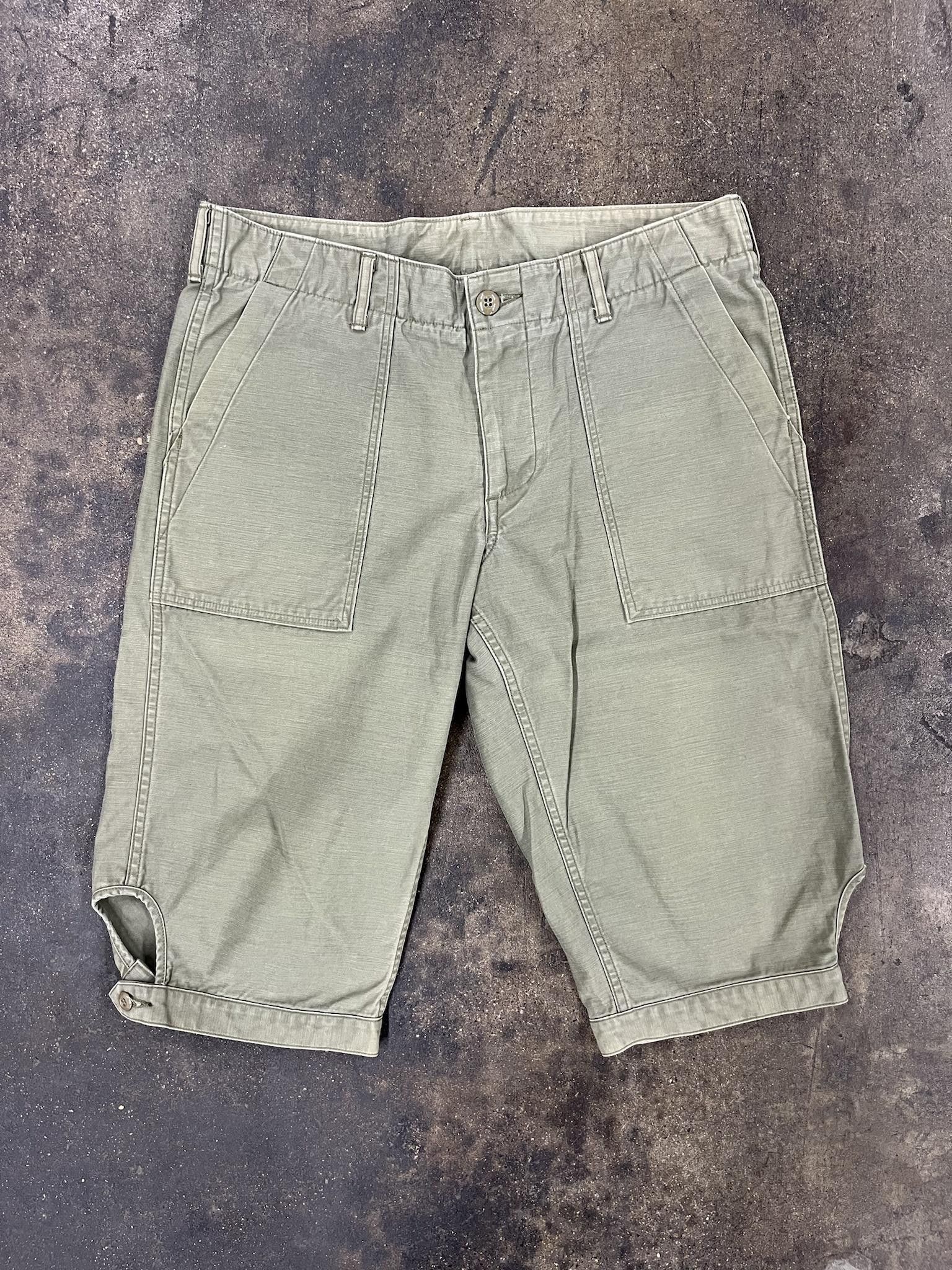 image of Bape Ursus Tag Military Shorts in Green, Men's (Size 32)