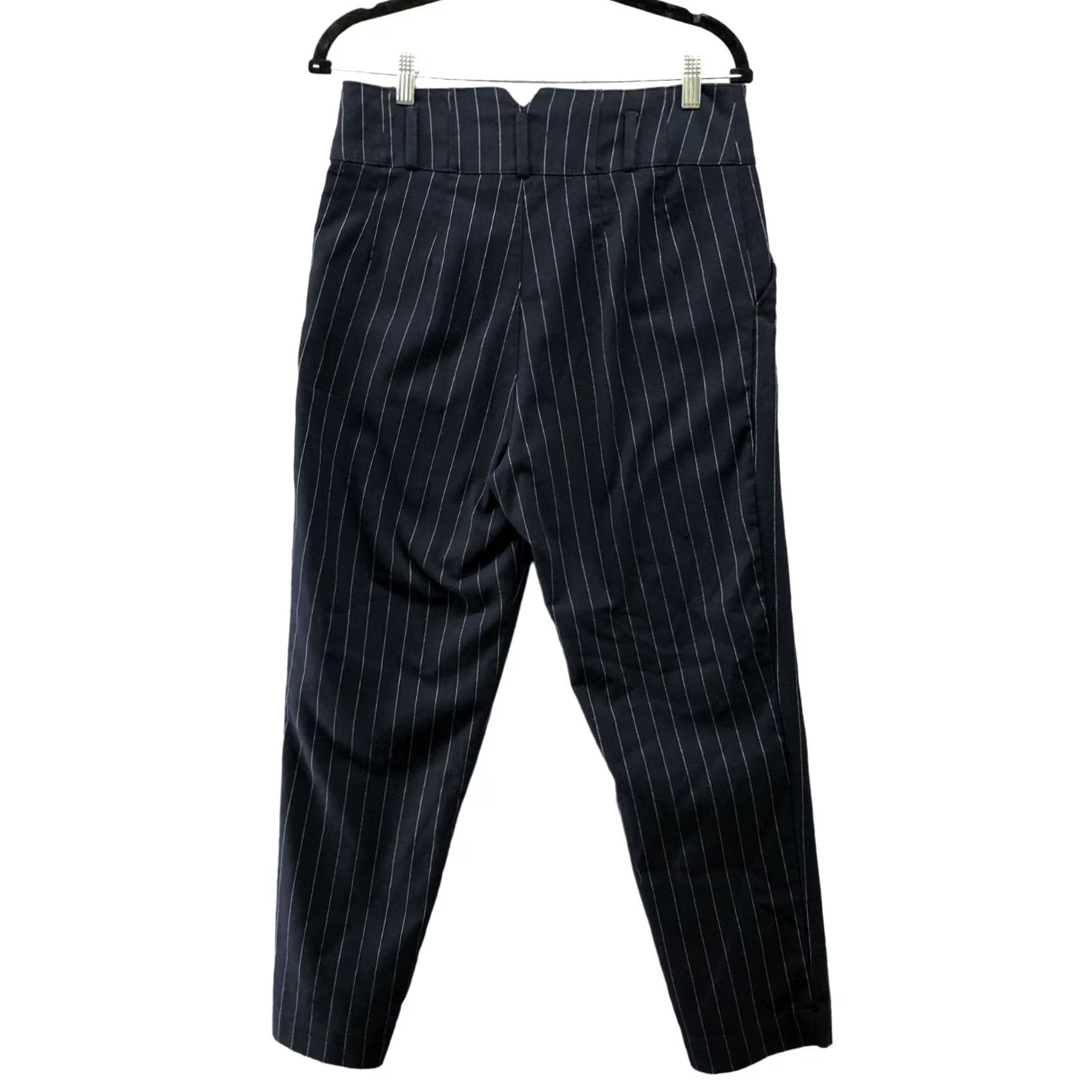 Abercrombie & Fitch VINTAGE Abercrombie & Fitch High Waisted Dress Pants Womens M Navy Pinstriped Relaxed Size 32" / US 10 / IT 46 - 2 Thumbnail