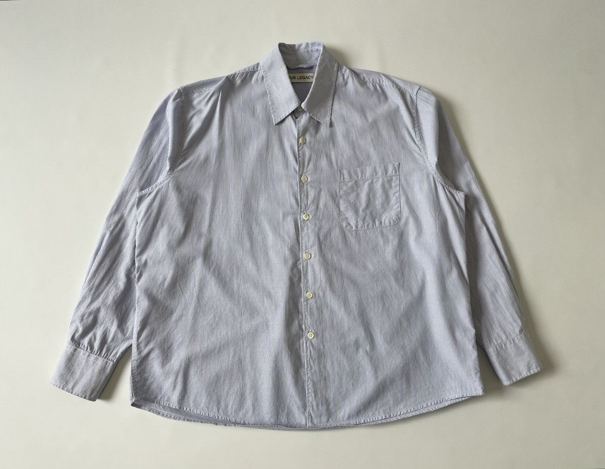 Our Legacy White / Blue Stripe Cotton ‘Above’ Shirt Size US M / EU 48-50 / 2 - 17 Thumbnail