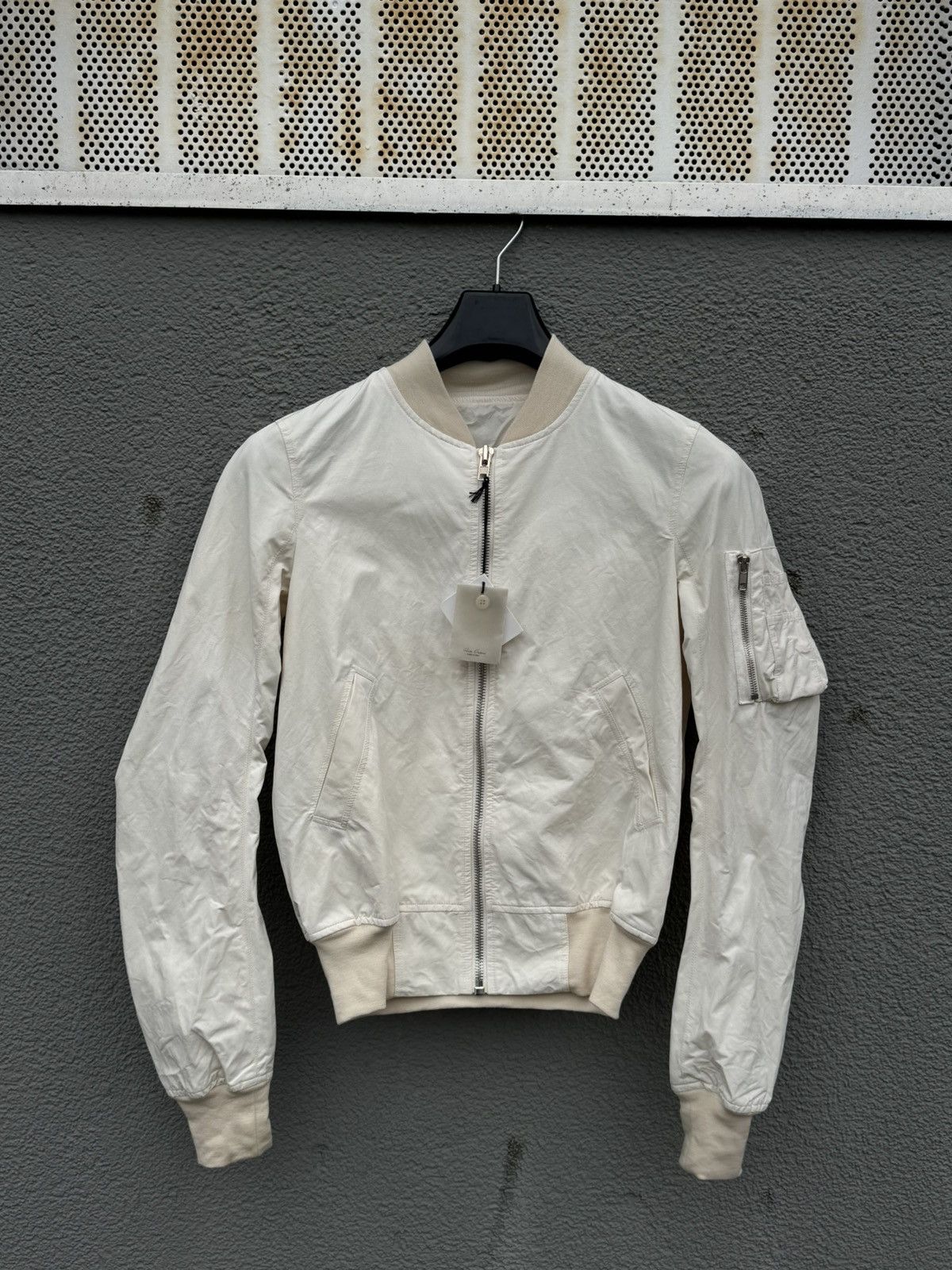 Pre-owned Rick Owens Ss14 Milk Ma-1 Bomber In White Milk