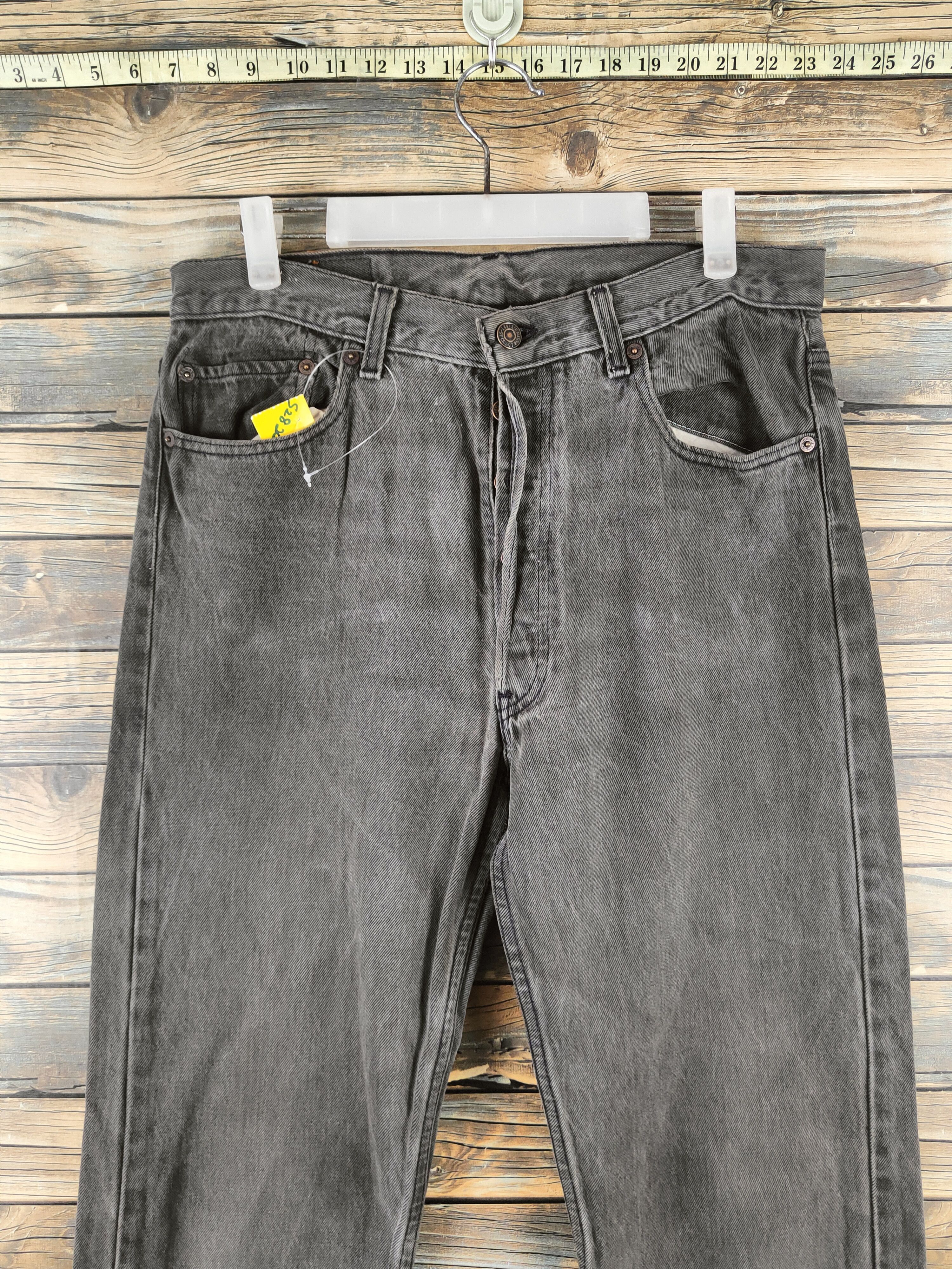 Levi's 501 Levi's Black Distressed Ripped Jeans #S2820 Size US 33 - 2 Thumbnail