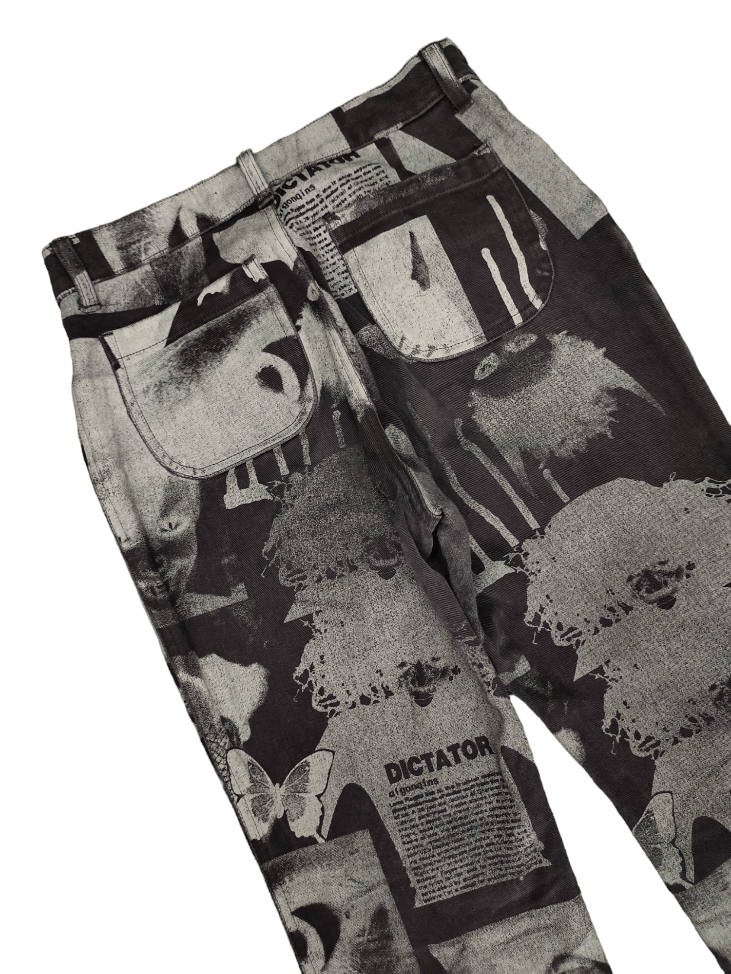 Jean Paul Gaultier Flare Pants Algonquins 'Dictator' Printed Boot Cut Jpg Style Size US 27 - 15 Thumbnail