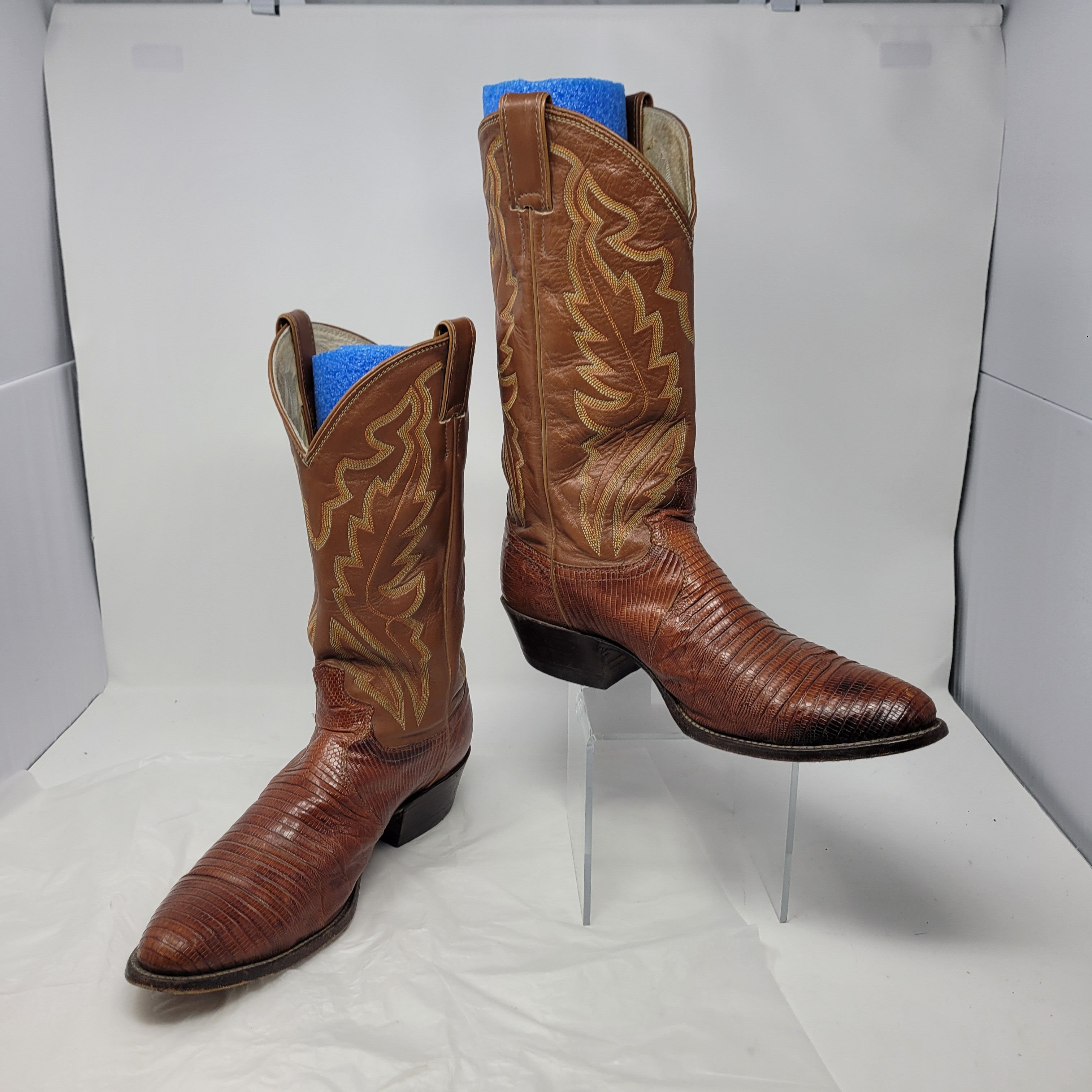 Justin Justin Exotic Western Boot Sz 10.5D Brown 8303 Lizard Size US 10.5 / EU 43-44 - 14 Thumbnail