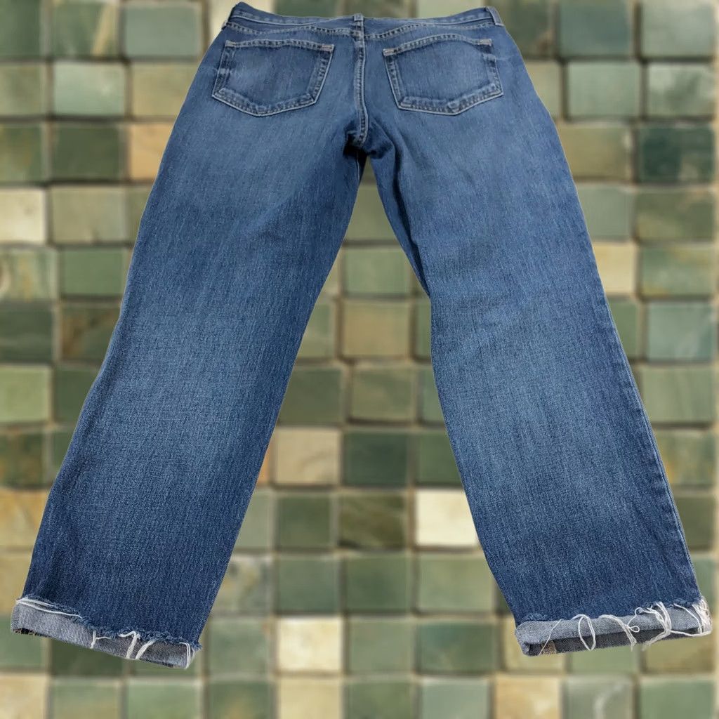 L'AGENCE L'Agence Olga 30 Jeans High Rise Distressed Cuffed 32W 27L Denim Pocket Regular Womens Jeans Size 30" / US 8 / IT 44 - 1 Thumbnail