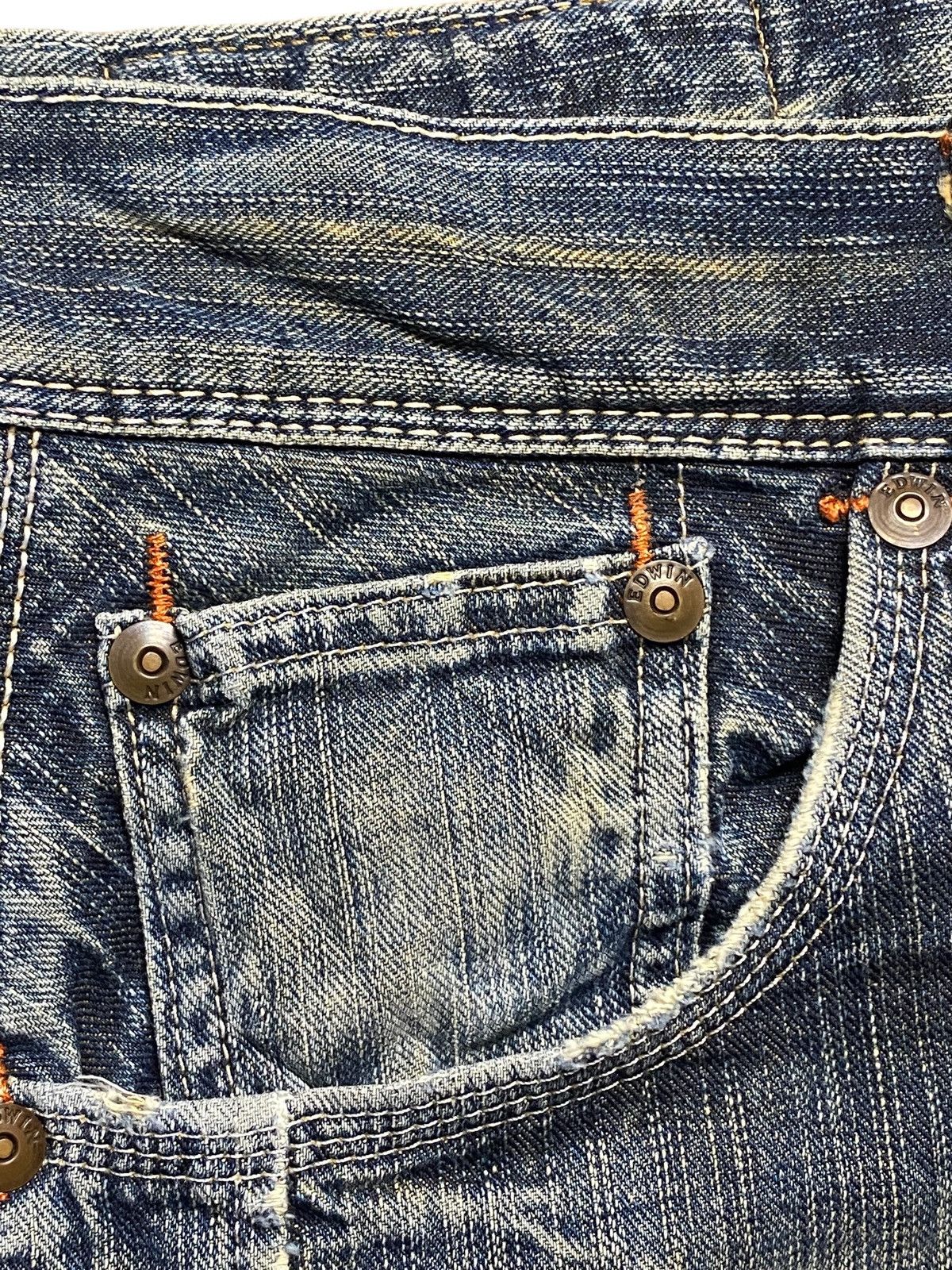 Edwin Vintage Edwin XV Embroidery Logo Distressed Jeans Size US 32 / EU 48 - 8 Thumbnail