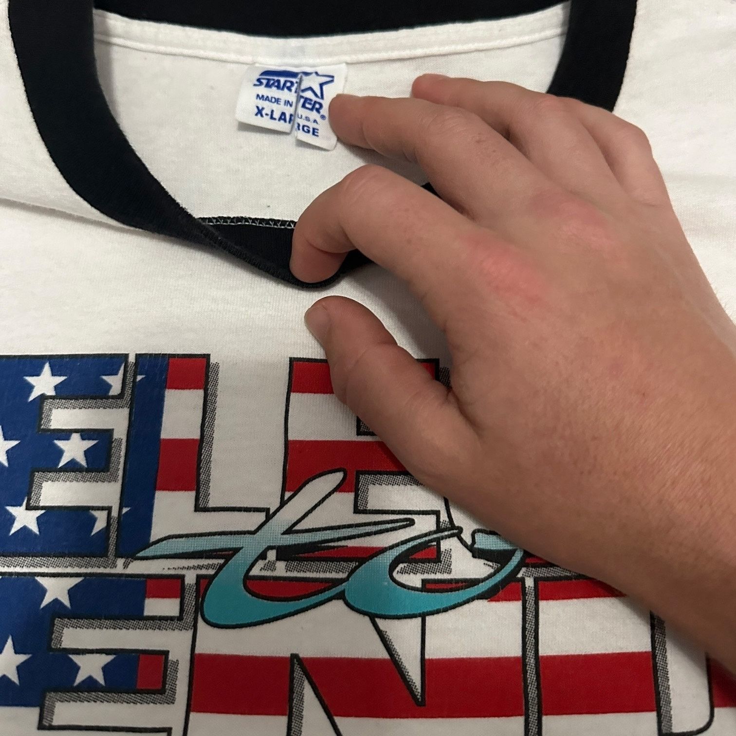 Starter 1996 elect to end hunger New Orleans ringer starter tee Size US XL / EU 56 / 4 - 3 Thumbnail