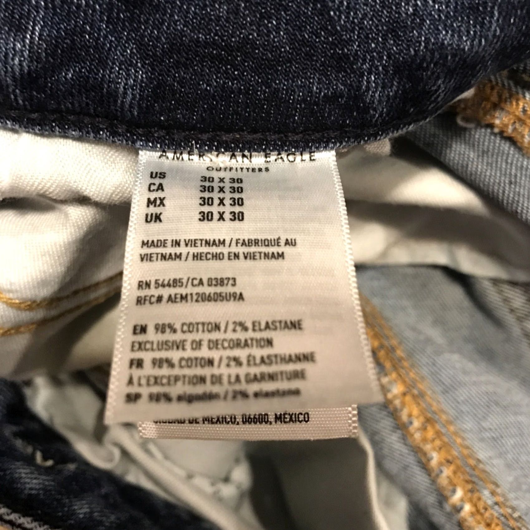 American Eagle Outfitters American Eagle Outfitters Jeans Mens 30x30 Cotton Blue Denim Straight Regular Pockets 30 Inseam 30 Size US 30 / EU 46 - 4 Thumbnail