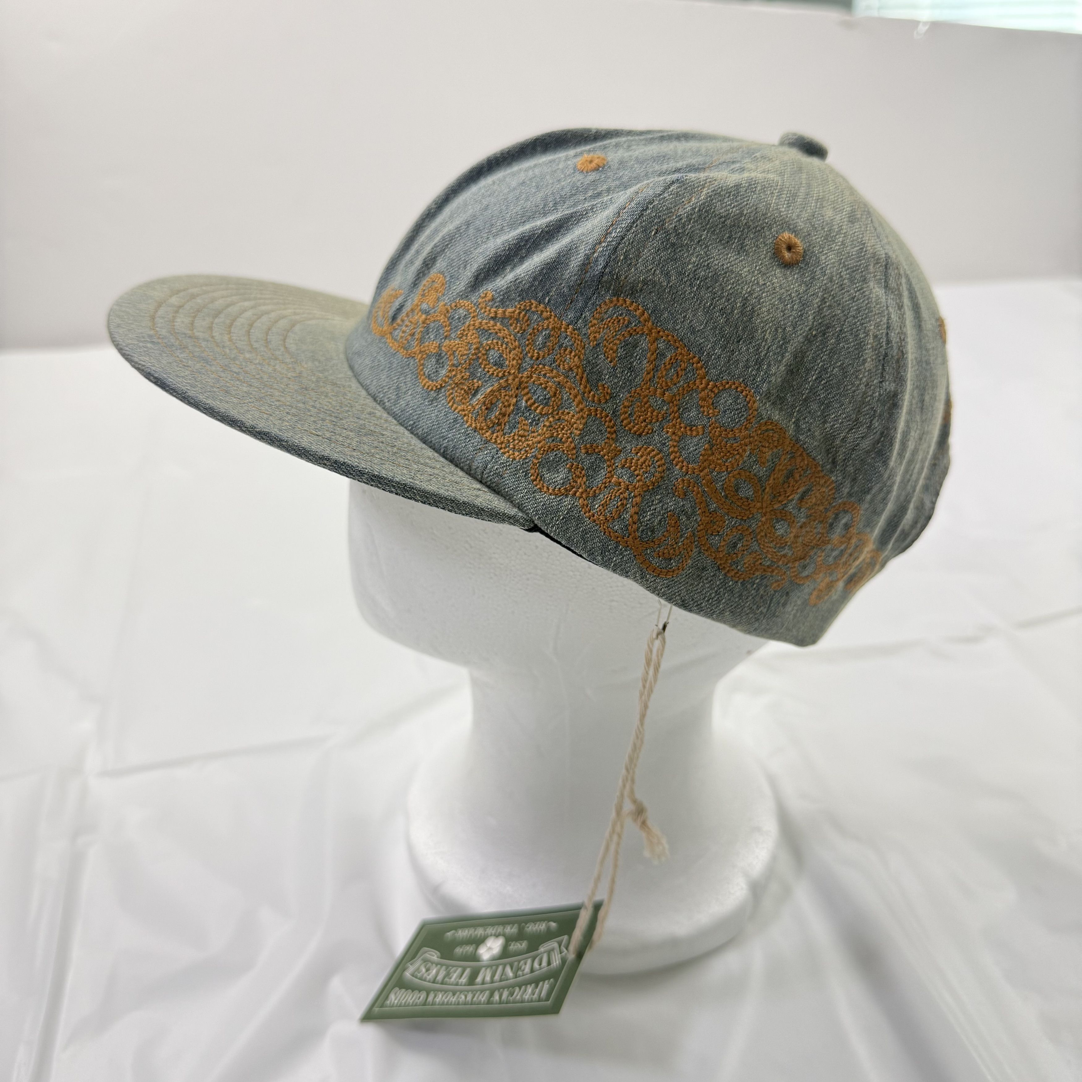 DENIM TEARS Denim Tears Blue Washed Denim Embroidered Strapback Hat Size ONE SIZE - 5 Thumbnail