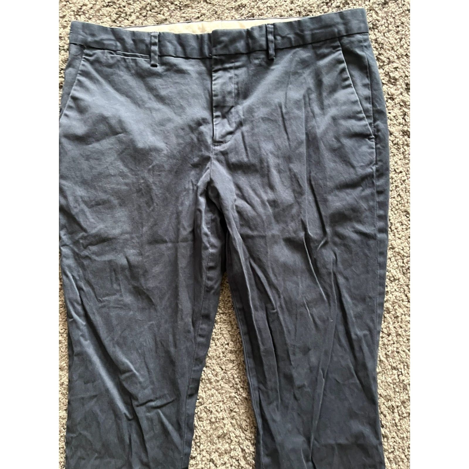 Express VINTAGE Express Photographer Dress Pants Mens Size 34x32 Navy Blue Straight Leg Distress (Regular) Men Size US 34 / EU 50 - 2 Thumbnail