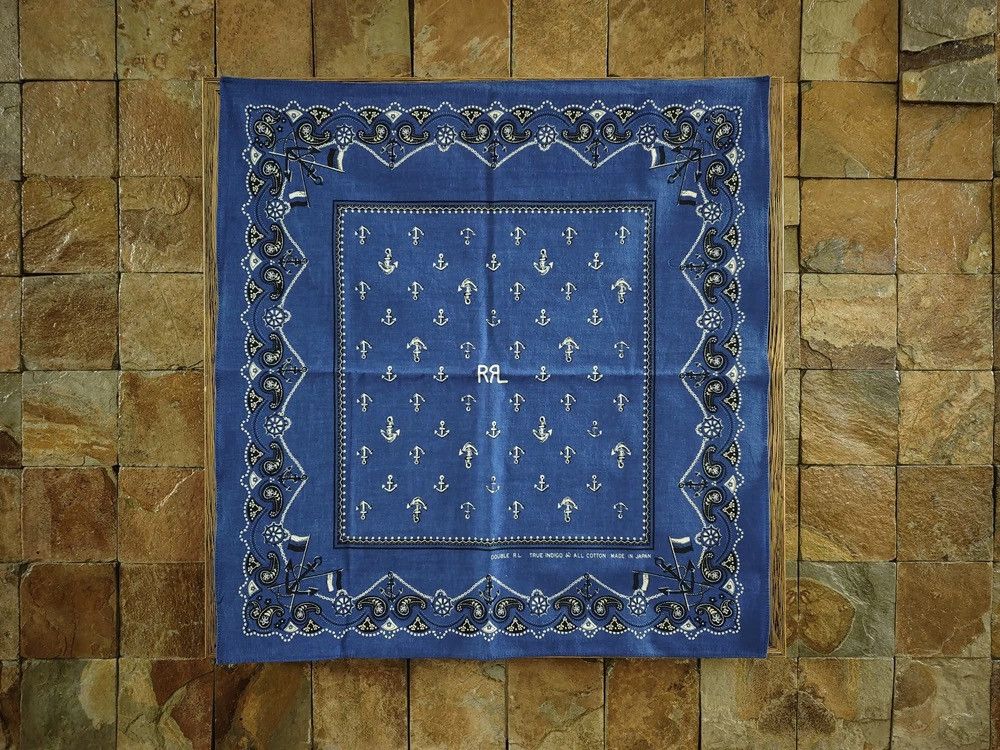 RRL Ralph Lauren RRL INDIGO Bandana COTTON Scarf handkerchief Size ONE SIZE - 1 Thumbnail