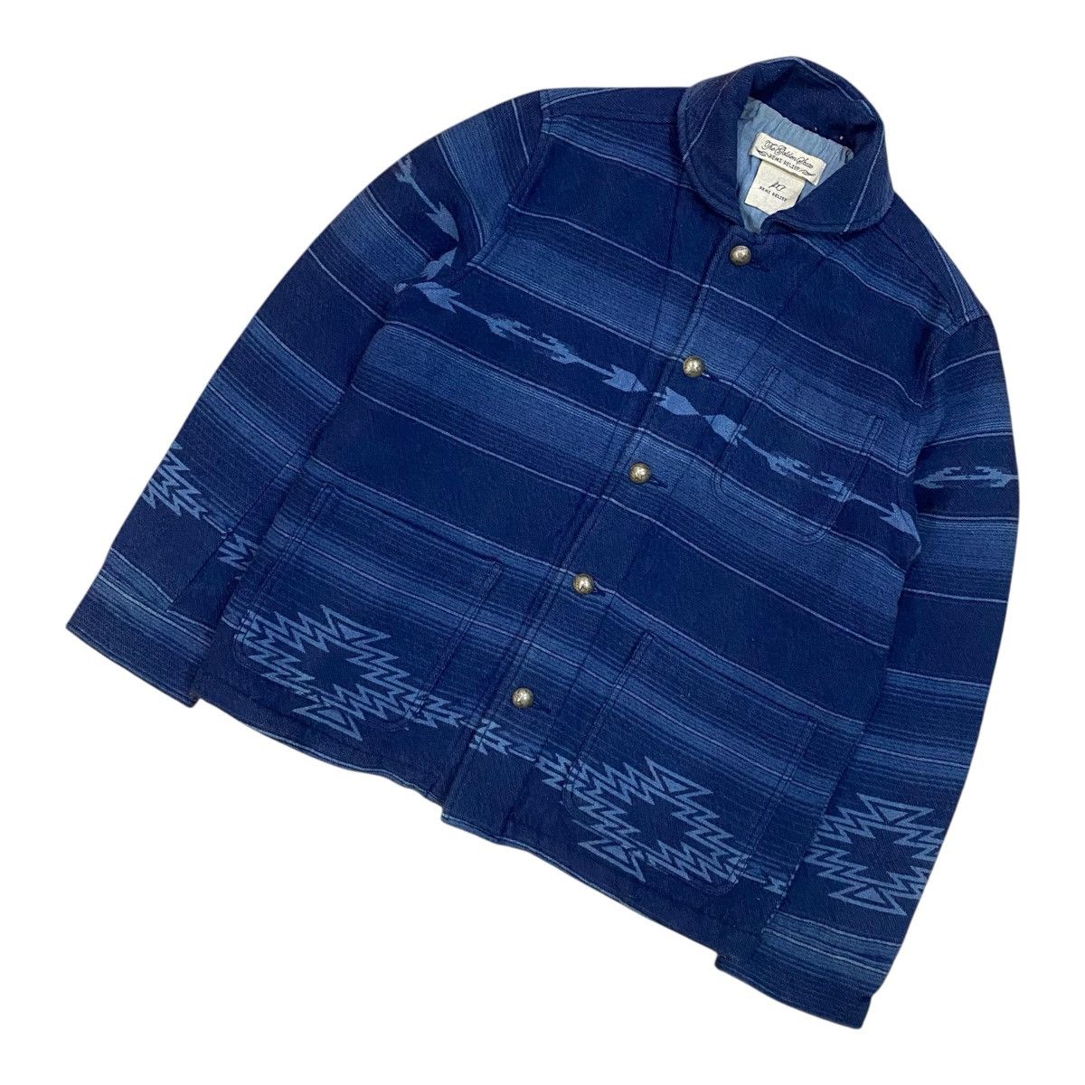 Remi Relief ✨Remi Relief wool indigo dye native pattern shawl collar Size US M / EU 48-50 / 2 - 2 Thumbnail