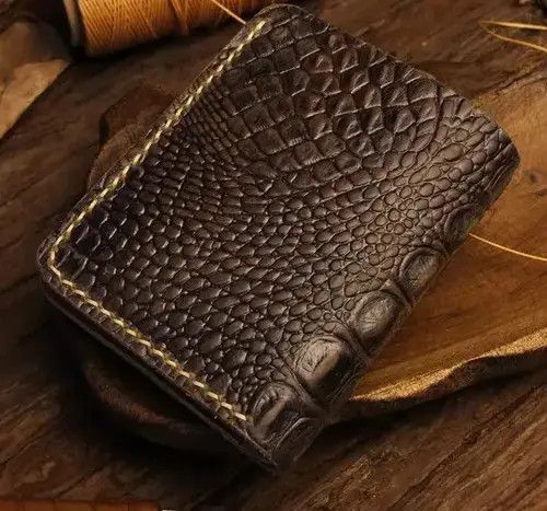 Other Handmade Crocodile Pattern Short Wallet Size ONE SIZE - 3 Thumbnail