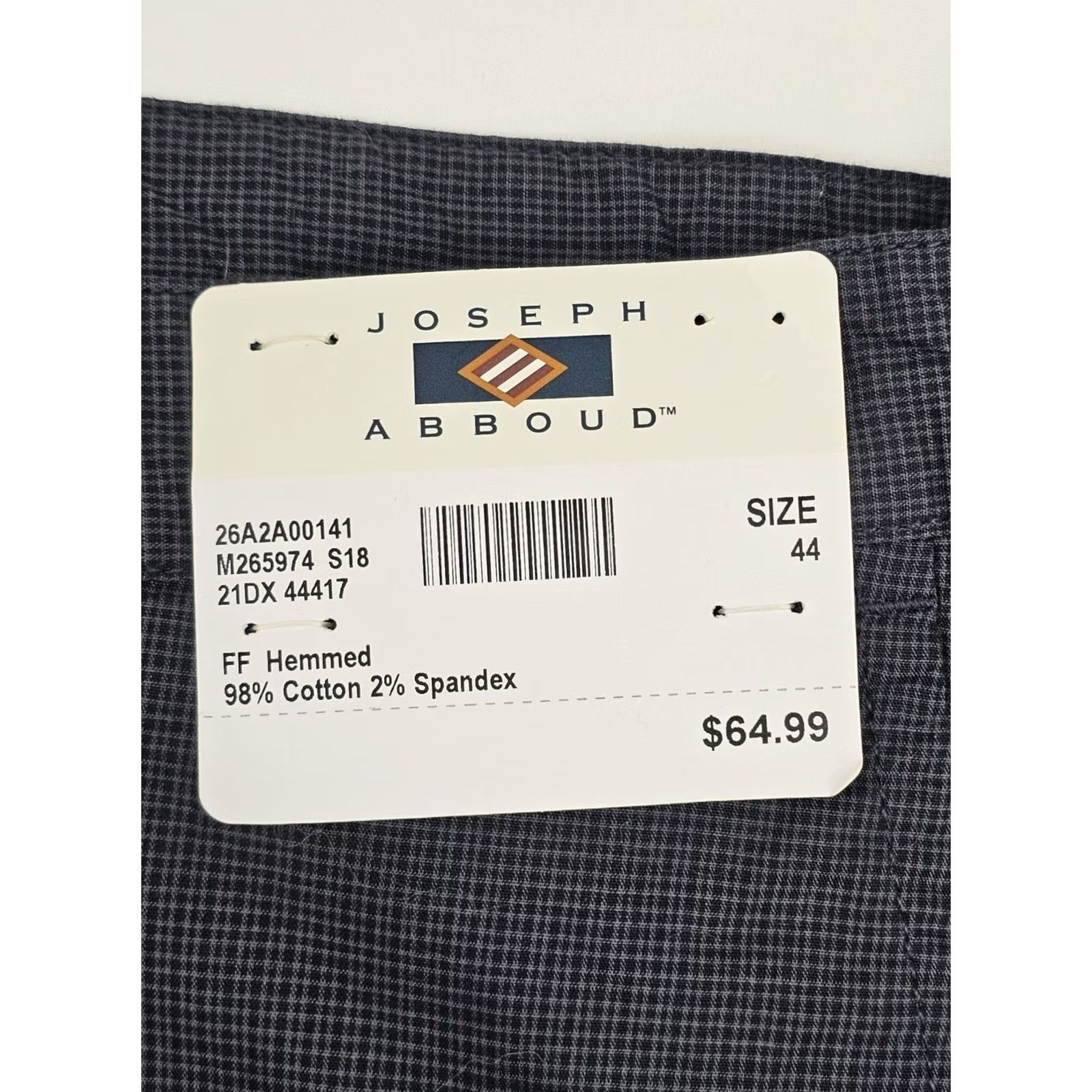 Joseph Abboud Joseph Abboud Flat Front Gingham Shorts Men 44 Black Gray NWT Inseam 9.5" Summer Casual Chino Moderate Fit Mens Size US 44 / EU 60 - 2 Thumbnail