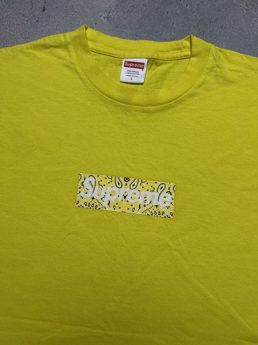 Supreme Bandana Box Logo Hooded Sweatshirt Yellow (FW19)