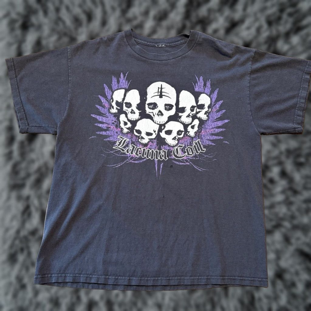 Doublet Lacuna Coil Band T Shirt Large Skull Cluster Double Sided Fade Holes Band Logo XL Black Cotton Men Shirt Band Theme Logo Size US XL / EU 56 / 4 - 1 Thumbnail