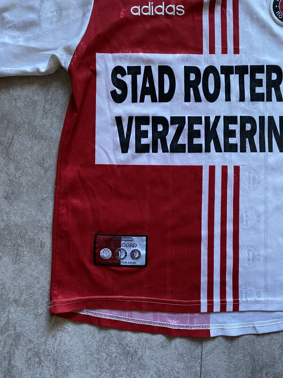 Adidas 1997/98 Feyenoord Rotterdam Home Adidas Jersey Made in UK Size US S / EU 44-46 / 1 - 5 Thumbnail