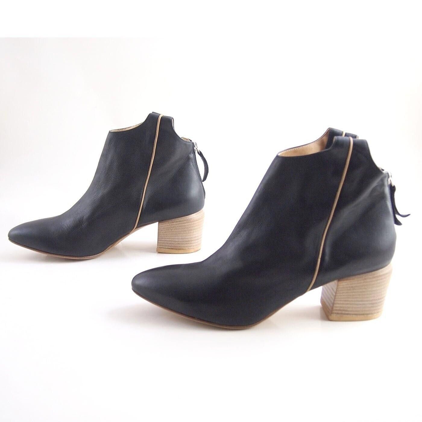VIC MATI Vic Matie Ankle Boots Black Leather Womens US 11 EU 41 Size US 11 / IT 41 - 2 Thumbnail