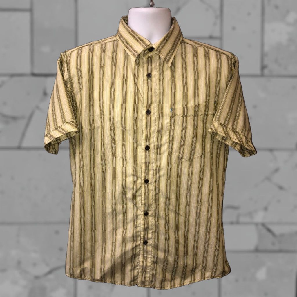 Vintage Kuhl Mens Green Striped Short Sleeve Button Front Shirt M Size US M / EU 48-50 / 2 - 1 Thumbnail