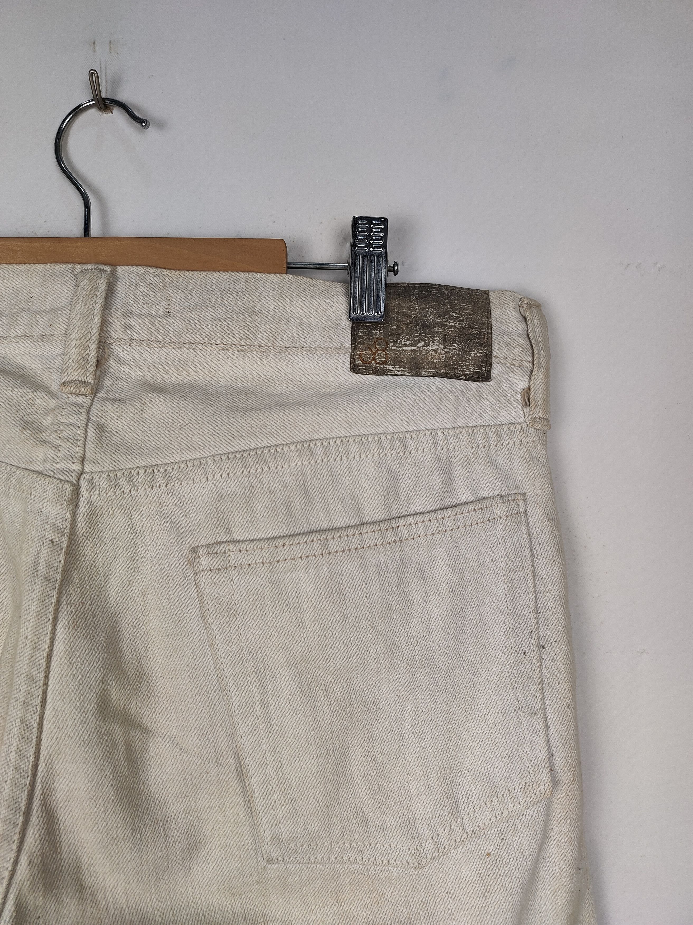 Japanese Brand Johnbull Selvedge White Denim Pant Size US 33 - 5 Thumbnail