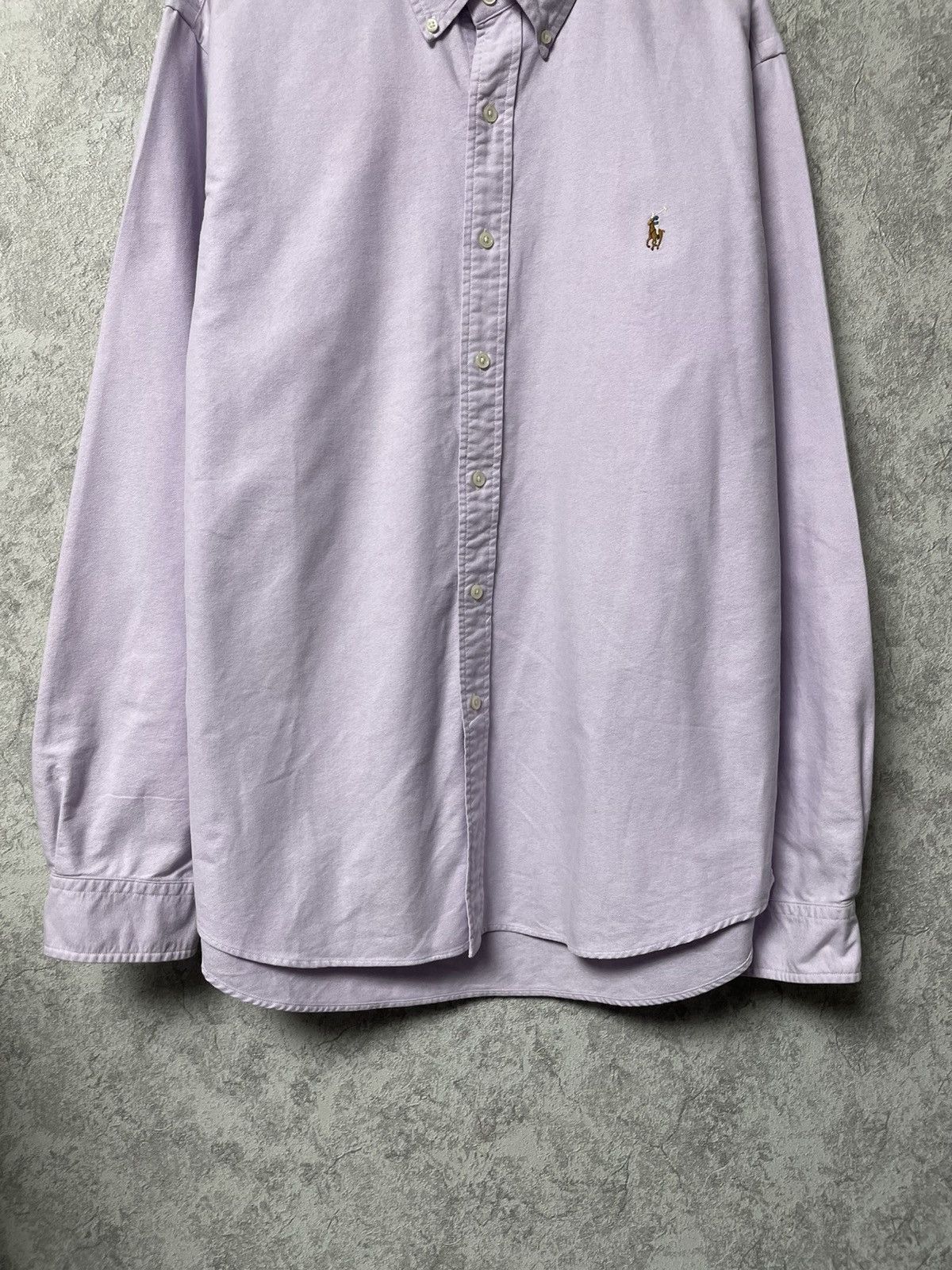 Ralph Lauren Vintage Ralph Lauren Purple Long Sleeve Heavy Classic Shirt Size US XL / EU 56 / 4 - 3 Thumbnail