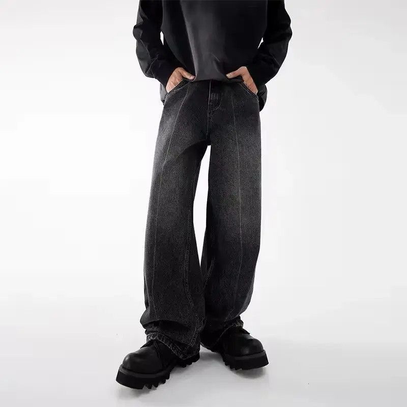Japanese Brand Vintage Washed Black Micro Flare Straight Jeans Size US 30 / EU 46 - 5 Thumbnail
