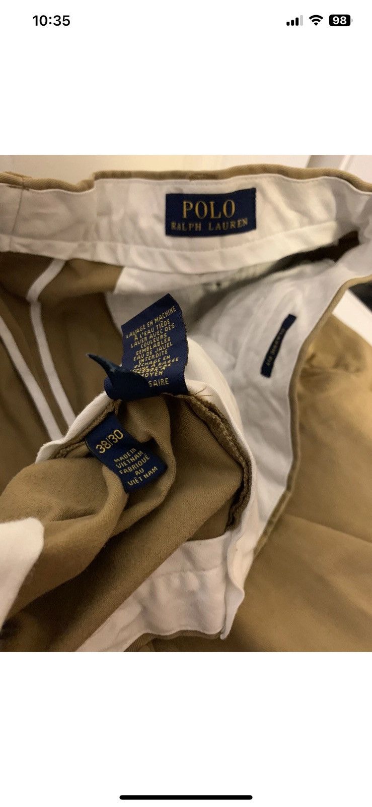 Polo Ralph Lauren Polo Ralph Lauren Mens Sz 38 X 30 Flat Front Chino Khaki Tan Size US 38 / EU 54 - 2 Thumbnail