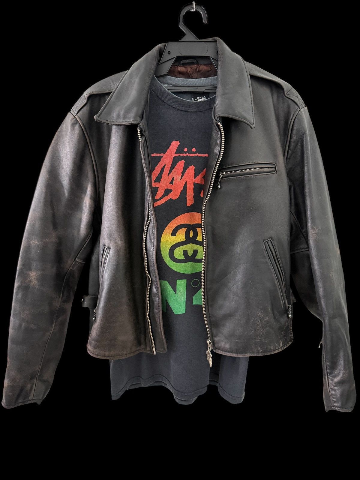 Harley Davidson ☠️☠️Vintage 80's Harley Davidson rider punk leather jacket Size US L / EU 52-54 / 3 - 6 Thumbnail