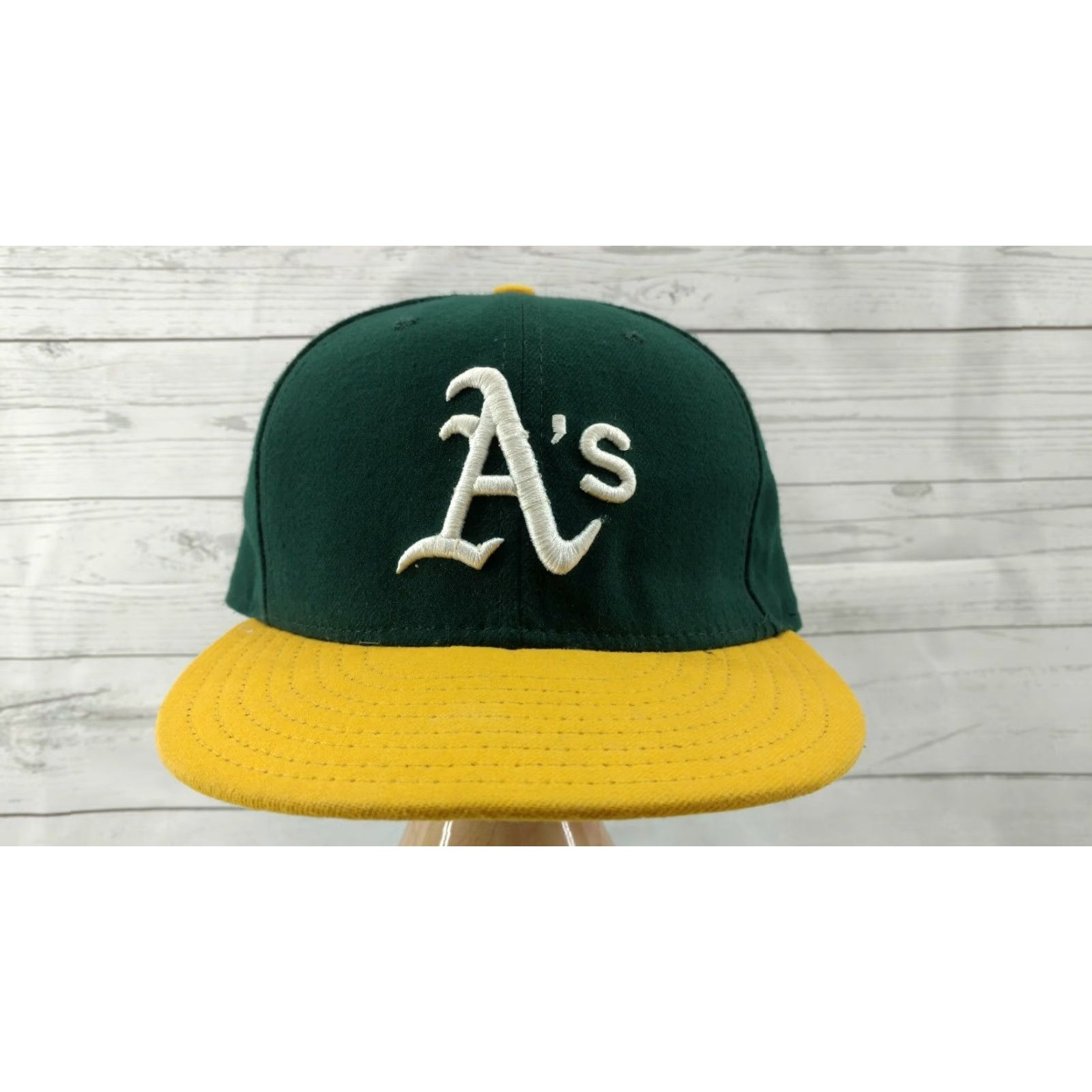 New Era New Era Oakland A's 7 3/8 Authentic Collection 59FIFTY Fitted Hat Green Mens Baseball Cap Size ONE SIZE - 2 Thumbnail