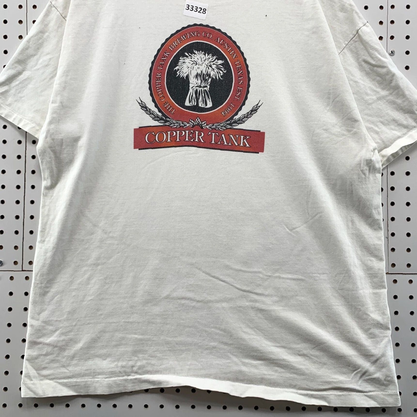 Hanes VINTAGE 90s Copper Tank Beer Shirt Mens XL White Hanes Crew Neck Short Sleeve 23x30 USA Mens Men Size US XL / EU 56 / 4 - 7 Thumbnail
