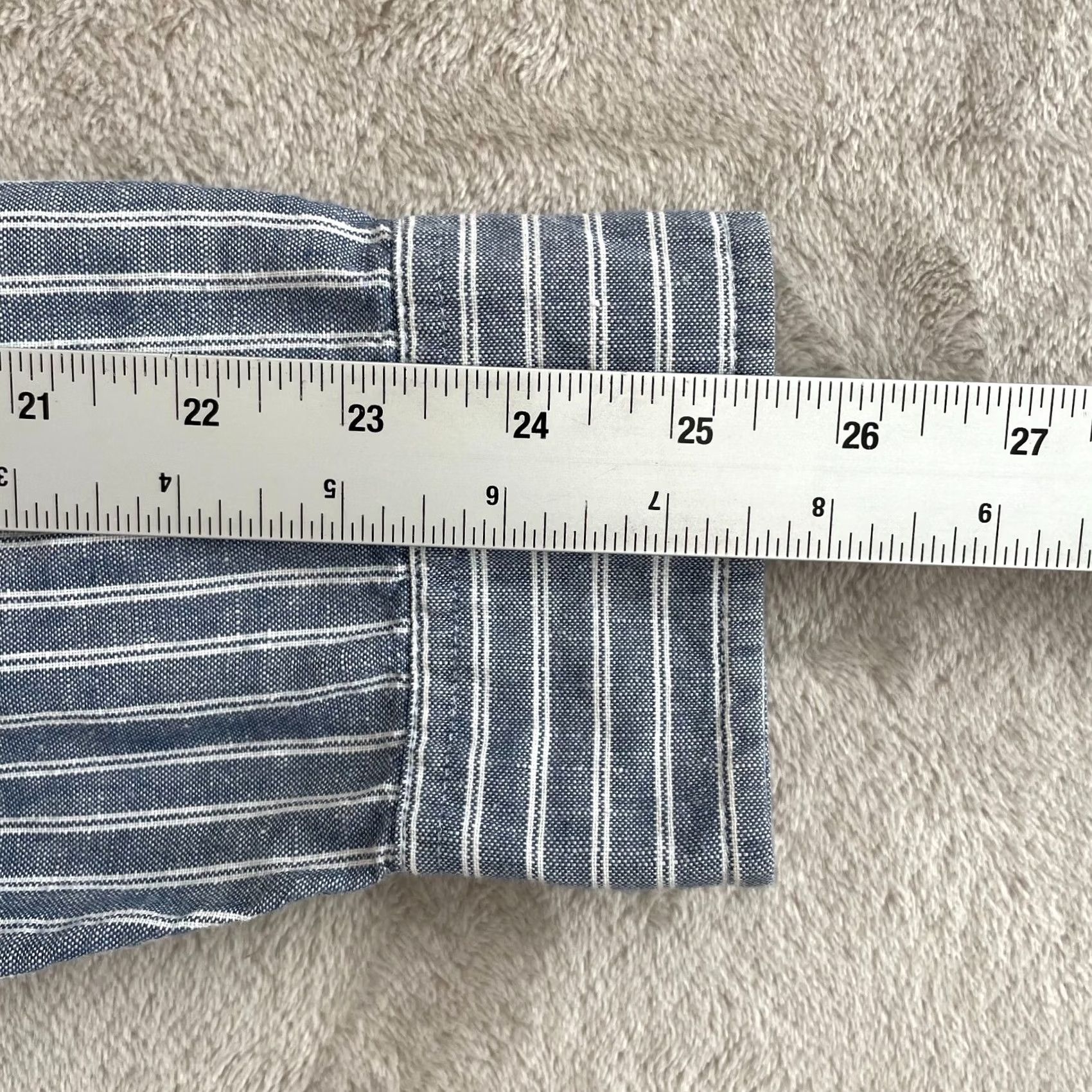 Eddie Bauer VINTAGE Eddie Bauer Blade Collar Shirt Men Large Blue Striped Linen Blend Relaxed Fit Size US L / EU 52-54 / 3 - 7 Thumbnail