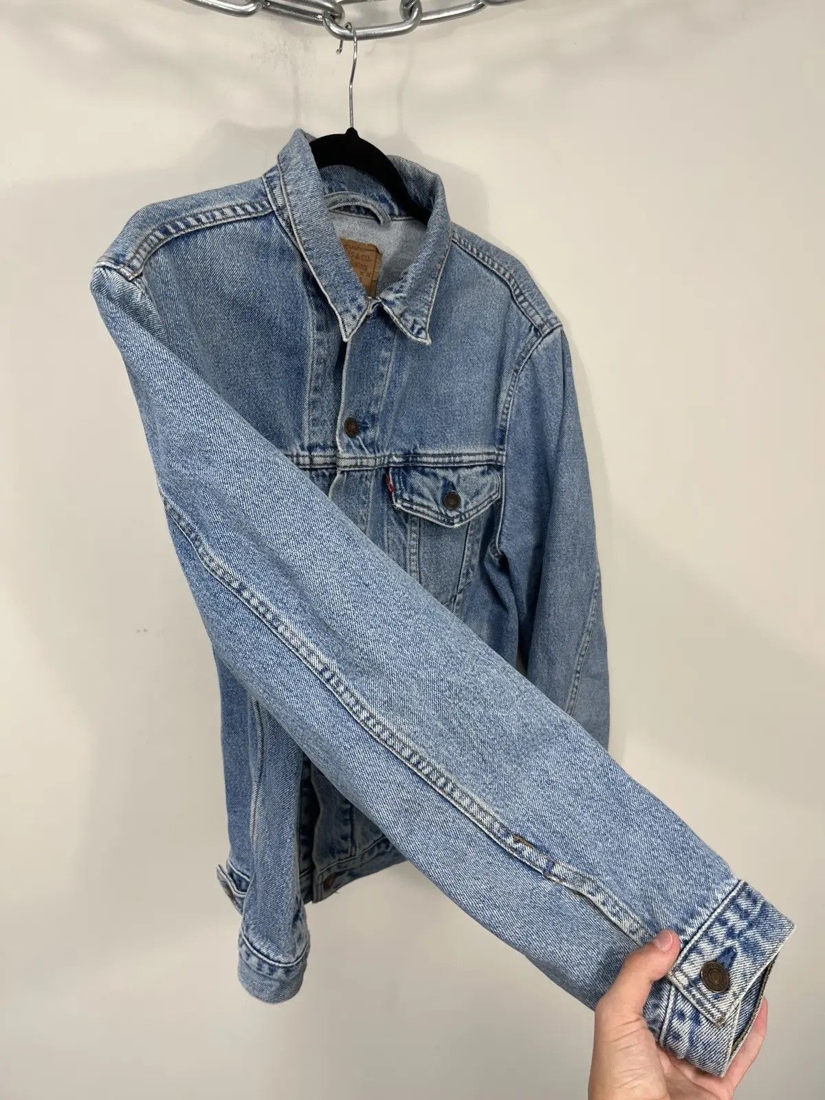 Levi's × Vintage Vintage Levi’s 90s USA Light Blue Hype Denim Jacket Size US M / EU 48-50 / 2 - 7 Thumbnail