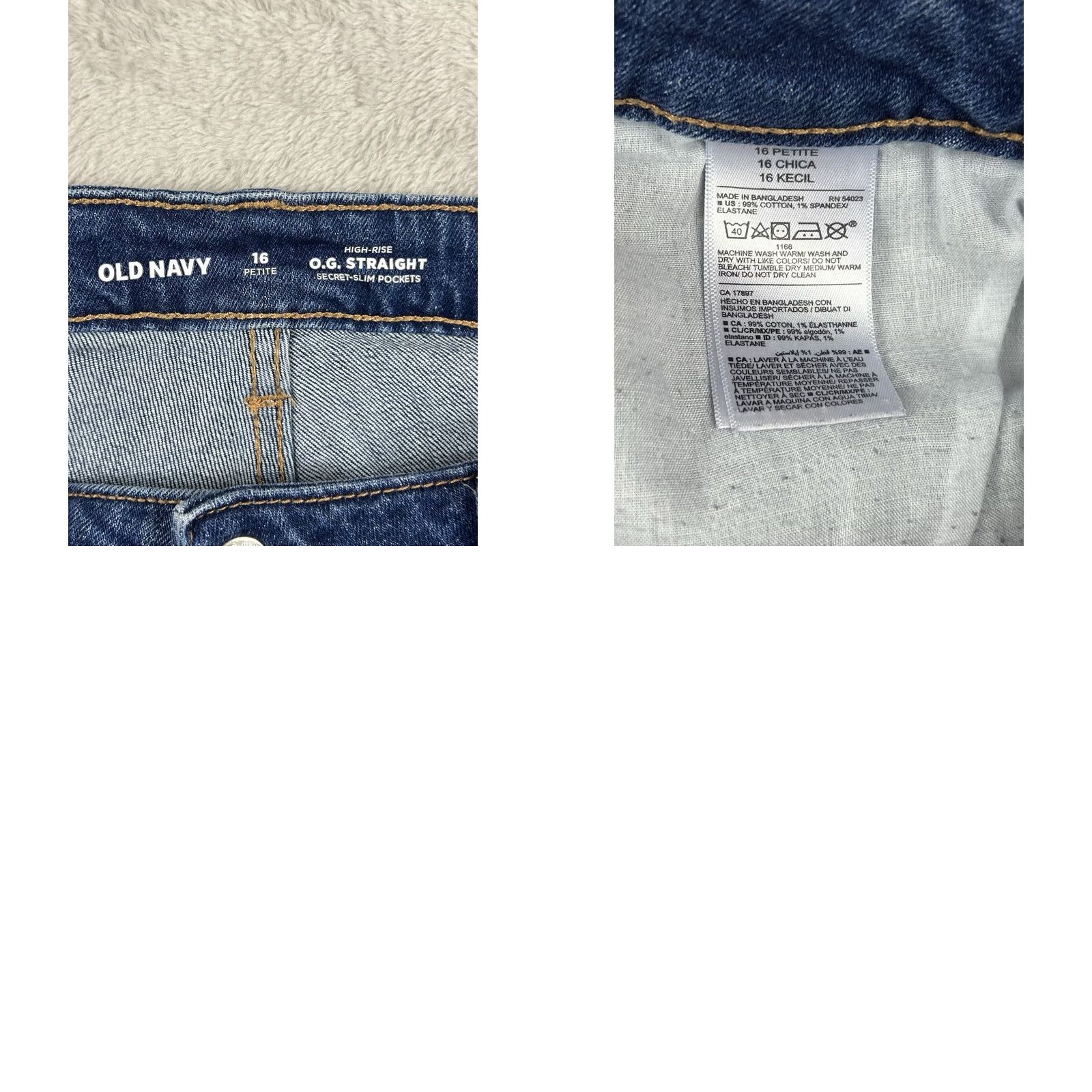 Old Navy Old Navy Womens Slim Jeans Straight Hi-Rise Med Denim 16P Blue Petite Slim Pockets 25in Inseam Womens Jeans Size 38" / US 16 / IT 52 - 8 Thumbnail