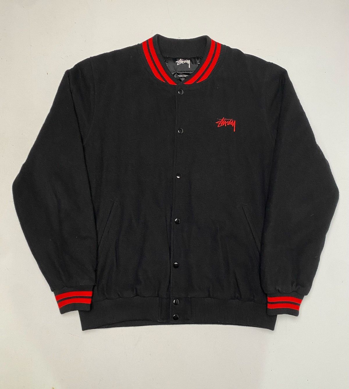 image of Varsity Jackets Stussy World Tribe in Black, Men's (Size Small)
