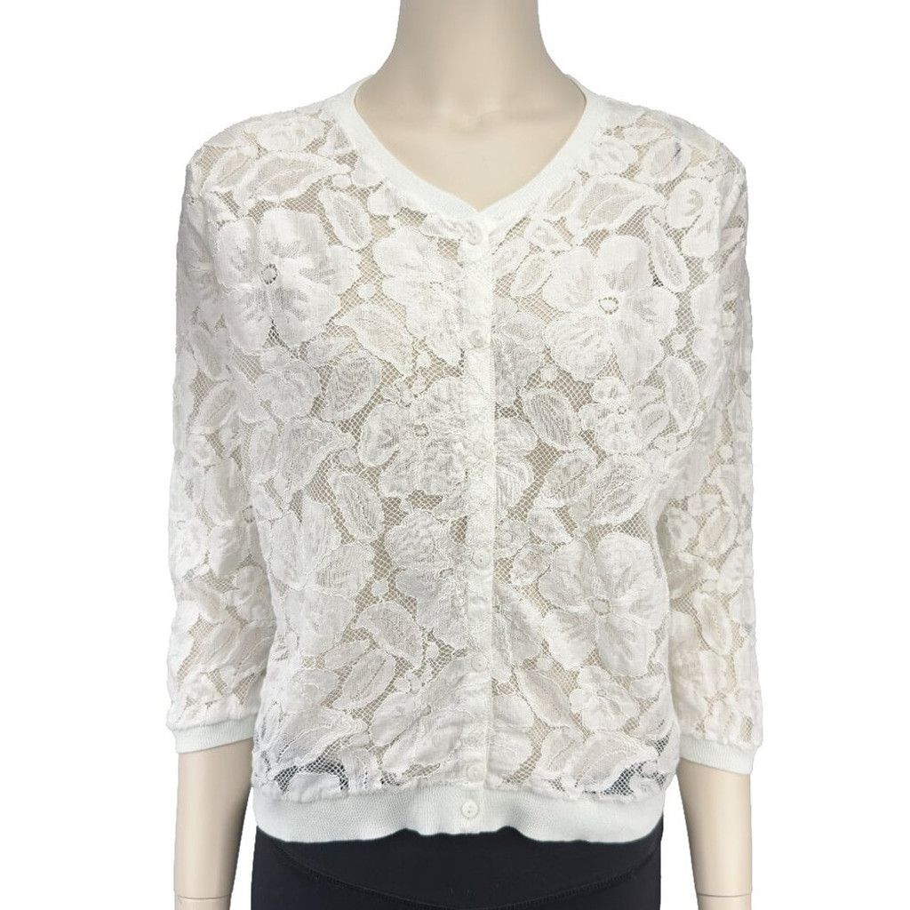 Other UN JOUR AILLEURS Lace White Boho Blouse Mesh Size 2 / M Size M / US 6-8 / IT 42-44 - 1 Thumbnail
