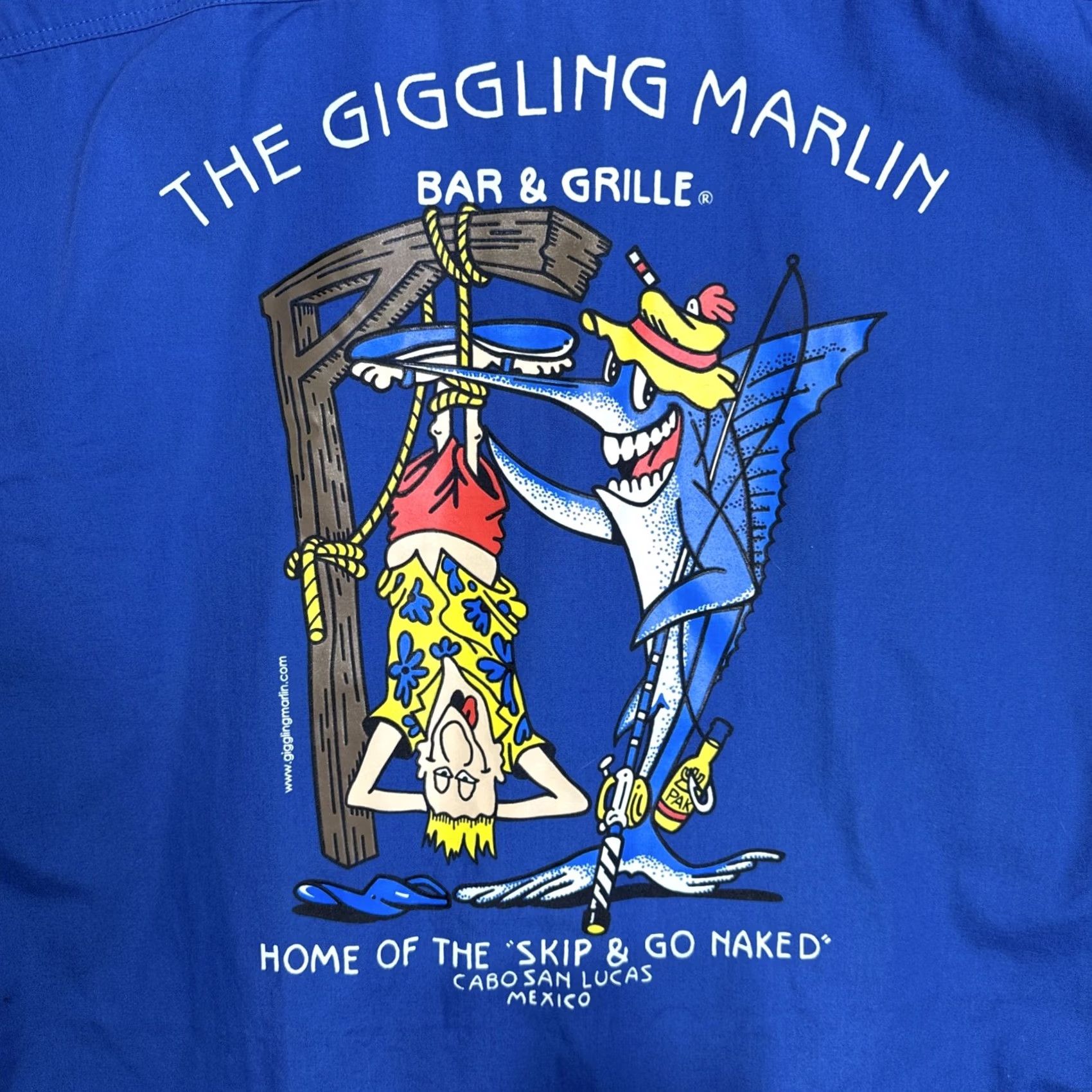 Vintage VINTAGE Hawaiian Shirt 3XL THE GIGGLING MARLIN Bar & Grille 90s Y2K Graphic Shirt Mens Blue Size US XXL / EU 58 / 5 - 4 Thumbnail