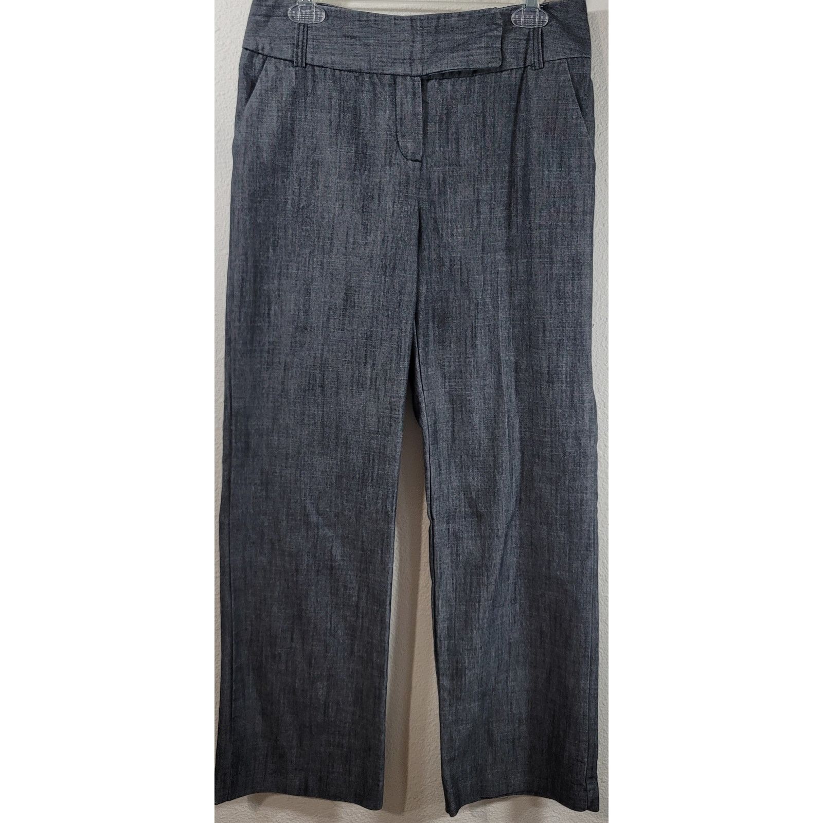 Other Cato Gray Heathered Flat Front Dress Pants 6 Straight Leg Size 28" / US 6 / IT 42 - 1 Thumbnail