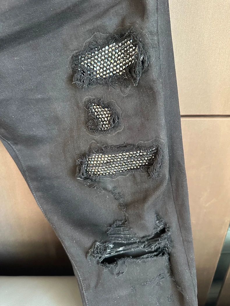 Amiri Amiri Black Diamond Crystal Destroy Jean Size US 34 / EU 50 - 3 Thumbnail