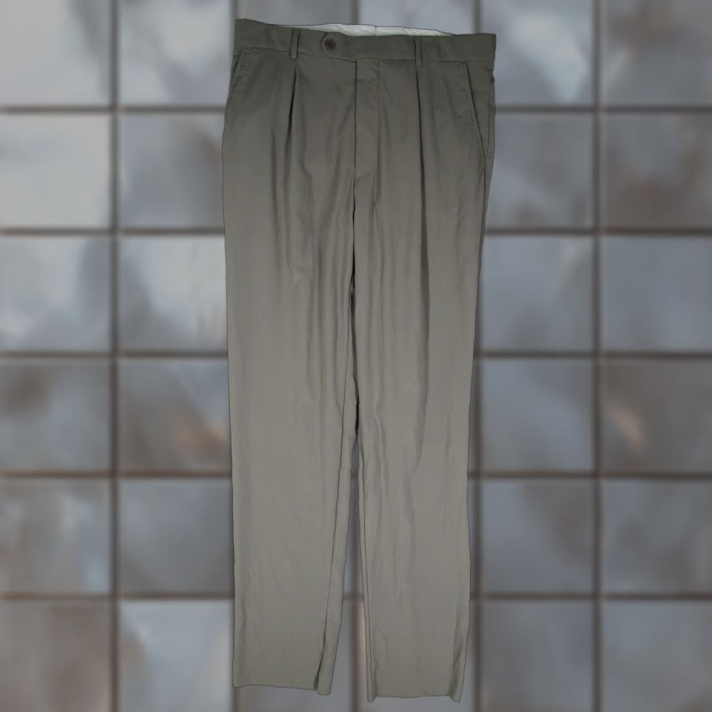 Hugo Boss VINTAGE Hugo Boss Dress Pants Mens 36 Olive Green Pleated Wool Straight Zip Fly Pockets Dry Clean Only Made in USA 34x38 MENS, Dr Hook USA Size US 34 / EU 50 - 1 Thumbnail