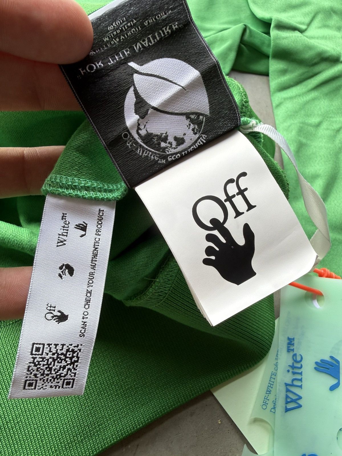 Off-White Off-White Hand Logo Hoodie Green Size US S / EU 44-46 / 1 - 8 Thumbnail