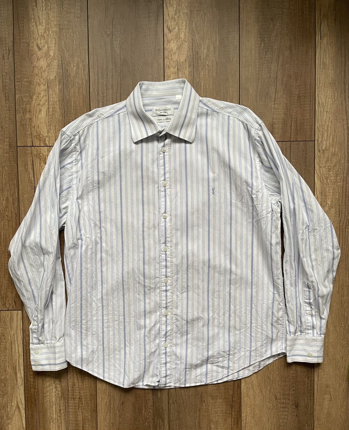 Yves Saint Laurent YSL Yves Saint Laurent Shirt Long Sleeve Logo Size US XL / EU 56 / 4 - 1 Thumbnail