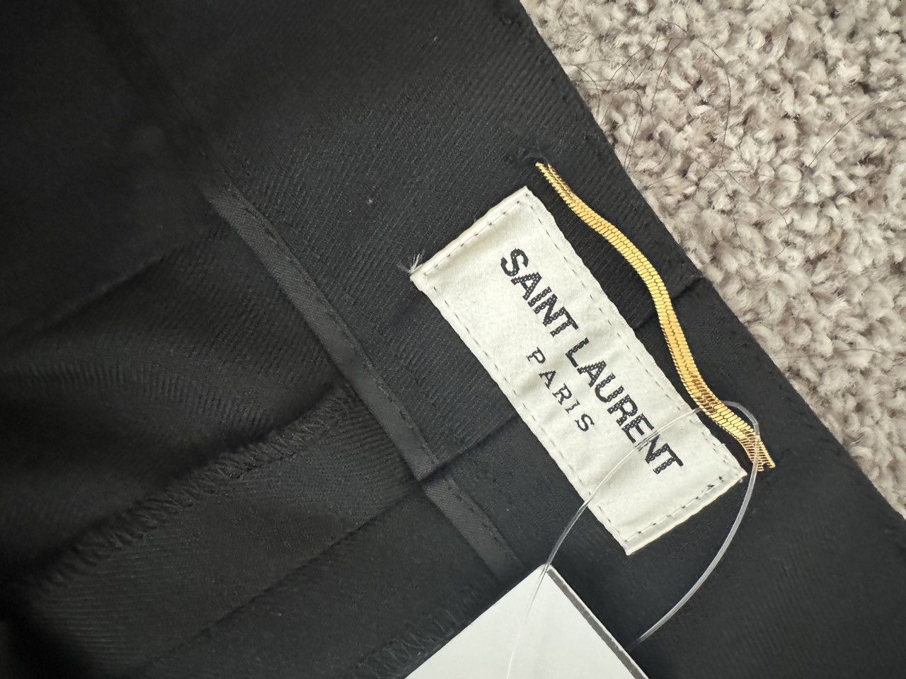 Saint Laurent Paris Saint Laurent Women’s Wool Black Side Embroidered Pants Size 32" / US 10 / IT 46 - 4 Thumbnail