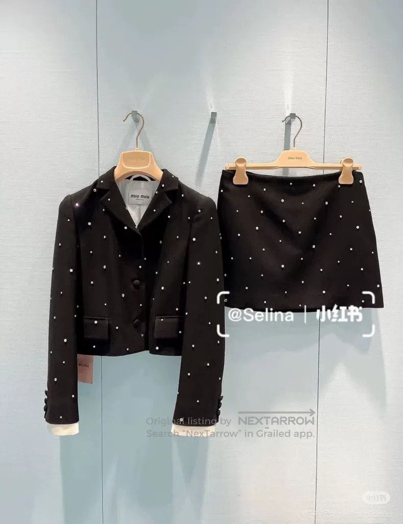 Miu Miu Miu Miu 38 Black full diamond coat Size M / US 6-8 / IT 42-44 - 7 Thumbnail