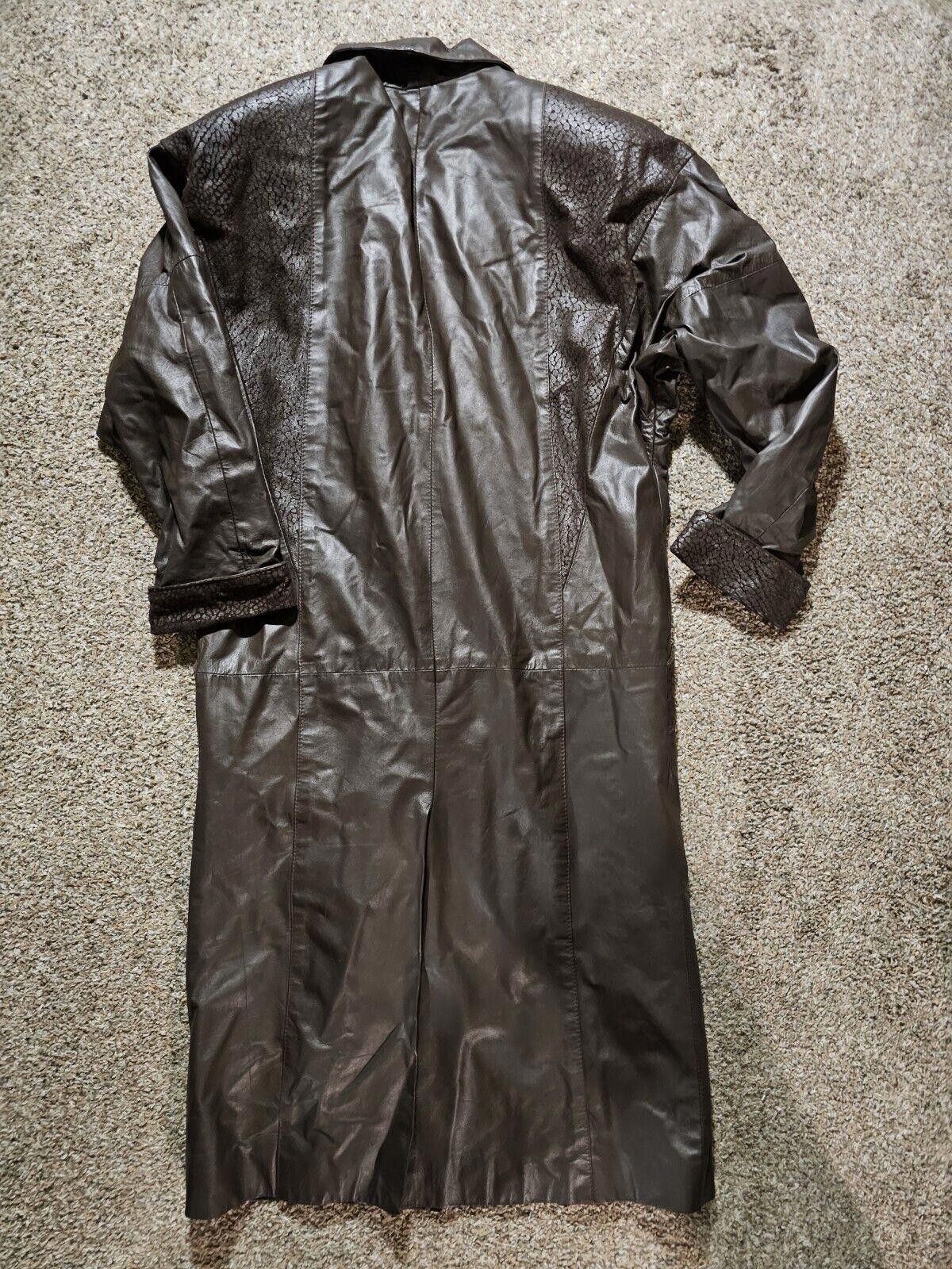 Designer Comint Argentina Long Trench Brown Leather Women Coat S Size S / US 4 / IT 40 - 7 Thumbnail