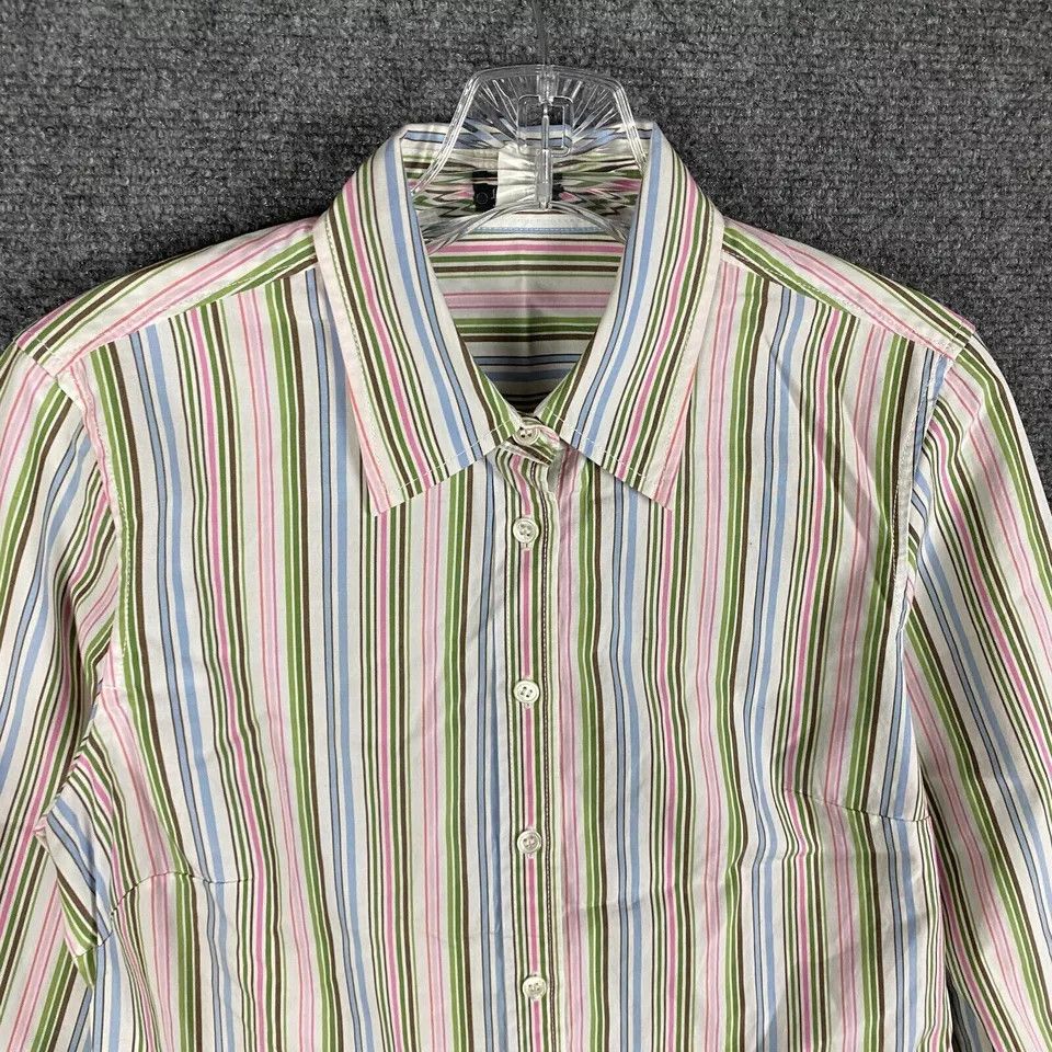 J.Crew J Crew Button Up Top Women's Small Long Sleeve Striped S Size S / US 4 / IT 40 - 2 Thumbnail