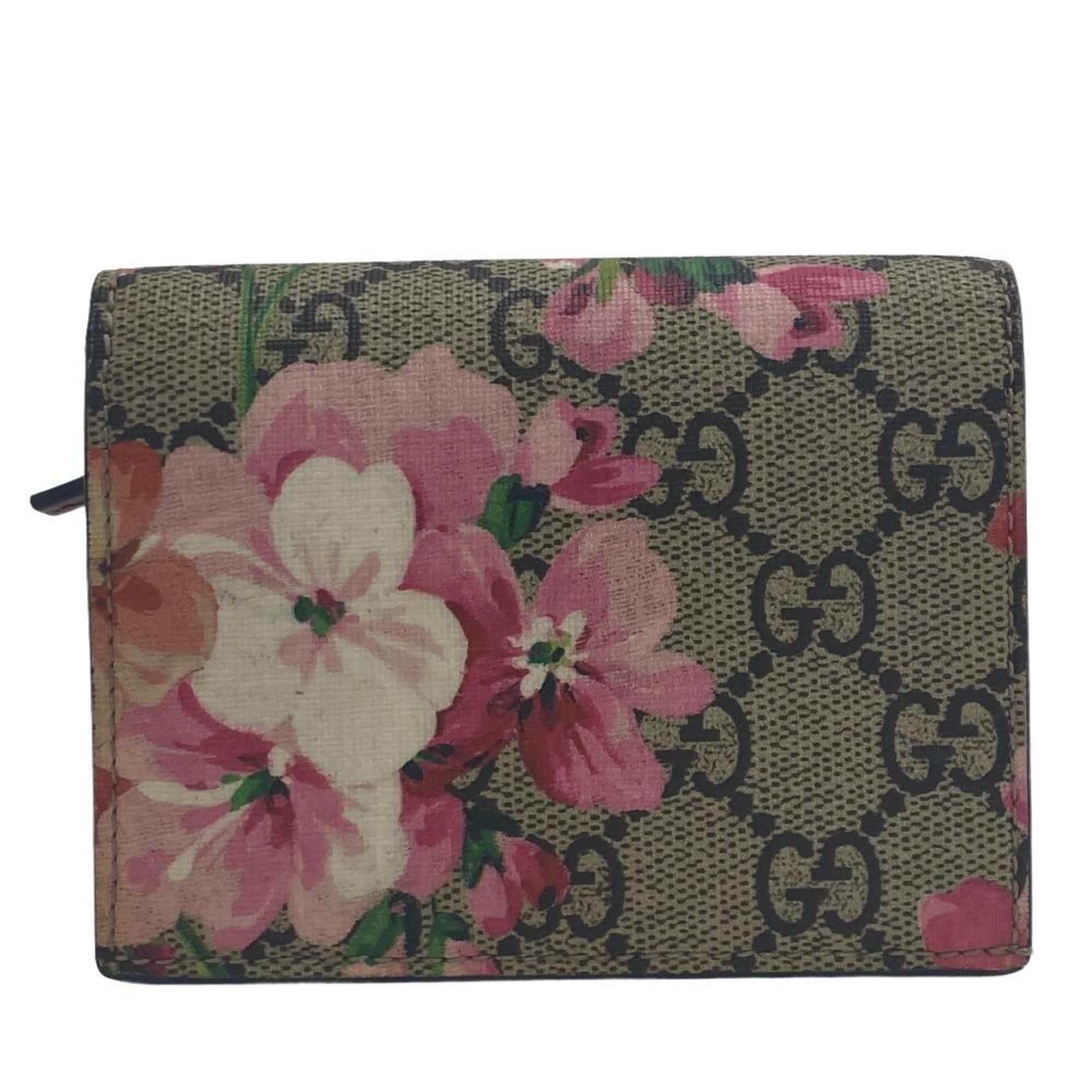 image of Gucci 453176 GG Blooms Compact Wallet Bifold Beige Ladies, Women's