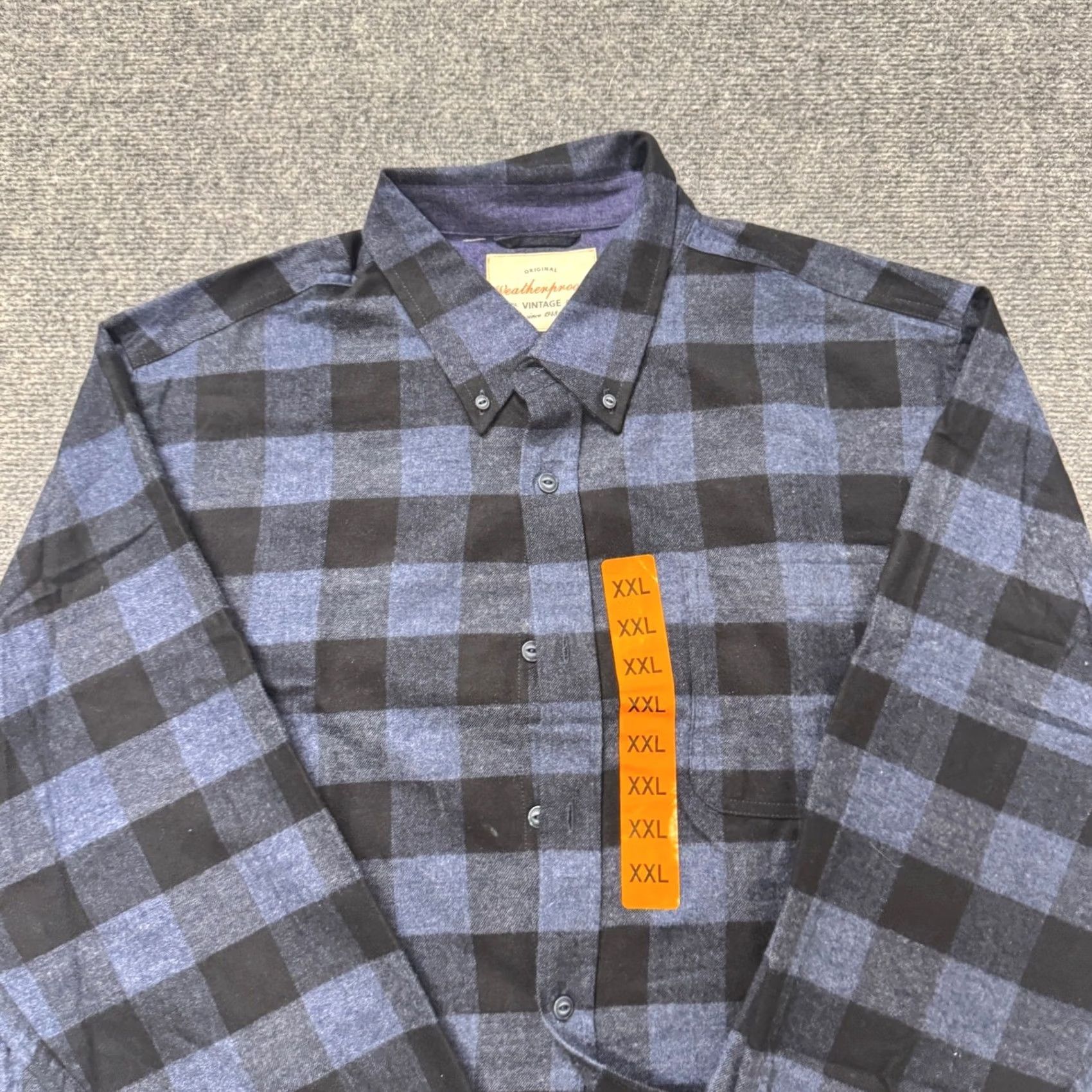 Weatherproof Weatherproof Vintage NWT Flannel Button Up 100% Cotton Blue Plaid Men 2XL Big & Tall Montana? Size 48R - 6 Thumbnail