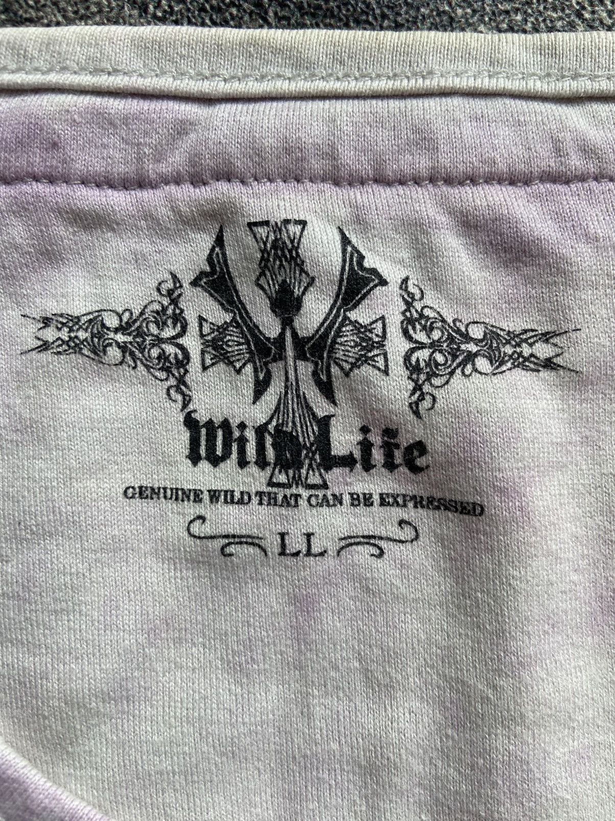 Japanese Brand Wild Life Skull Poems Y2K Double Layer Tshirt Size US L / EU 52-54 / 3 - 4 Thumbnail