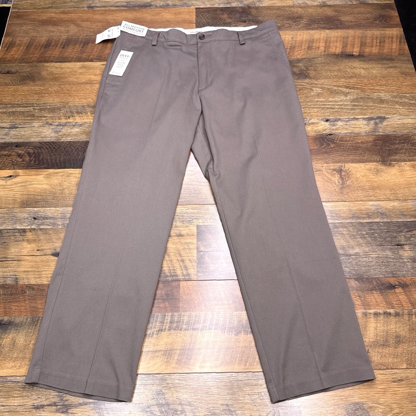 Dockers VINTAGE is not applicable; title: DOCKERS Pants Khakis 38x30 Tan Straight Fit Stretch Regular Mens Brown Cotton Blend Modern Workwear Casual Pants Size US 38 / EU 54 - 2 Thumbnail