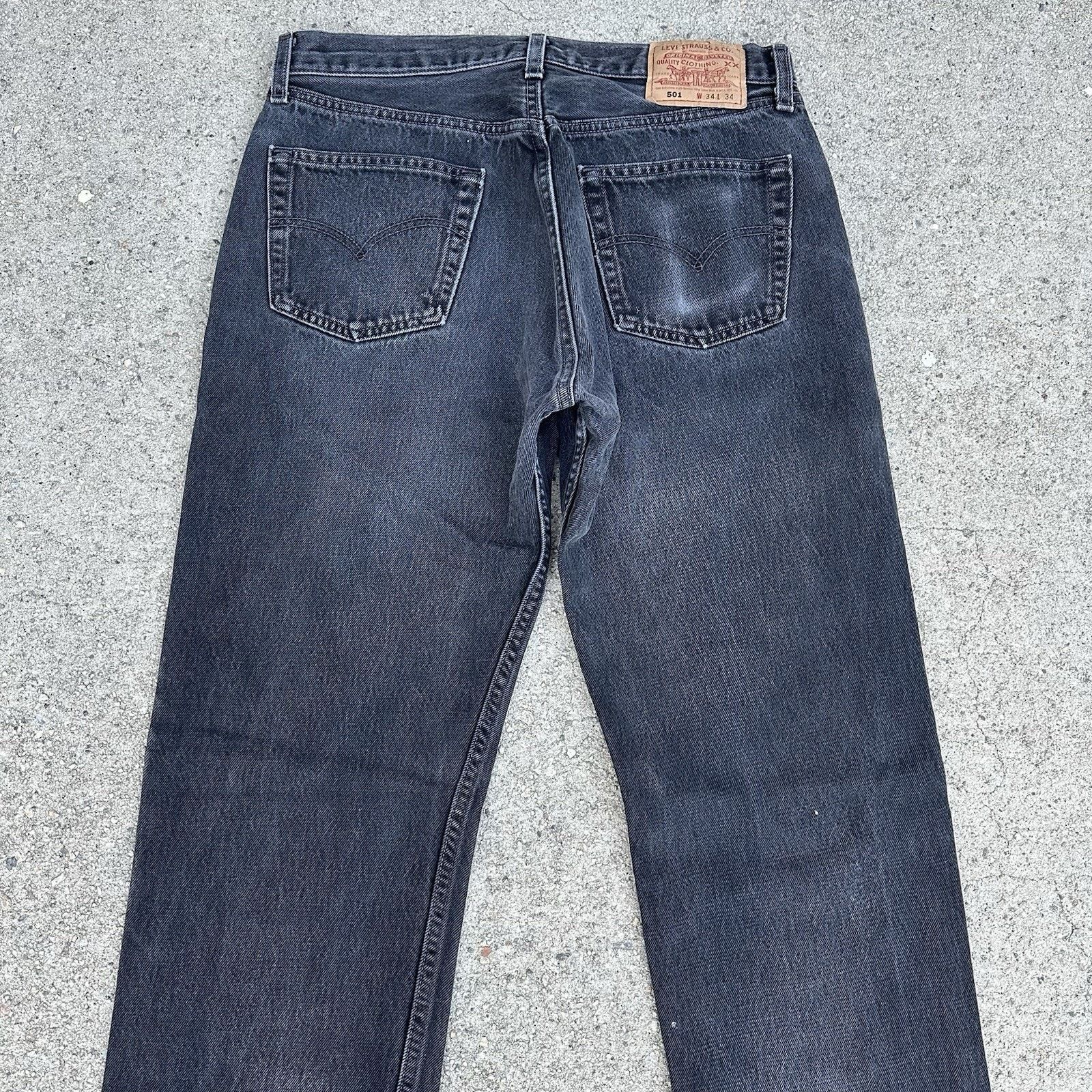Levi's × Vintage Vintage Levi’s 501 Straight Faded Black Denim Jeans 34x34 Size US 34 / EU 50 - 5 Thumbnail